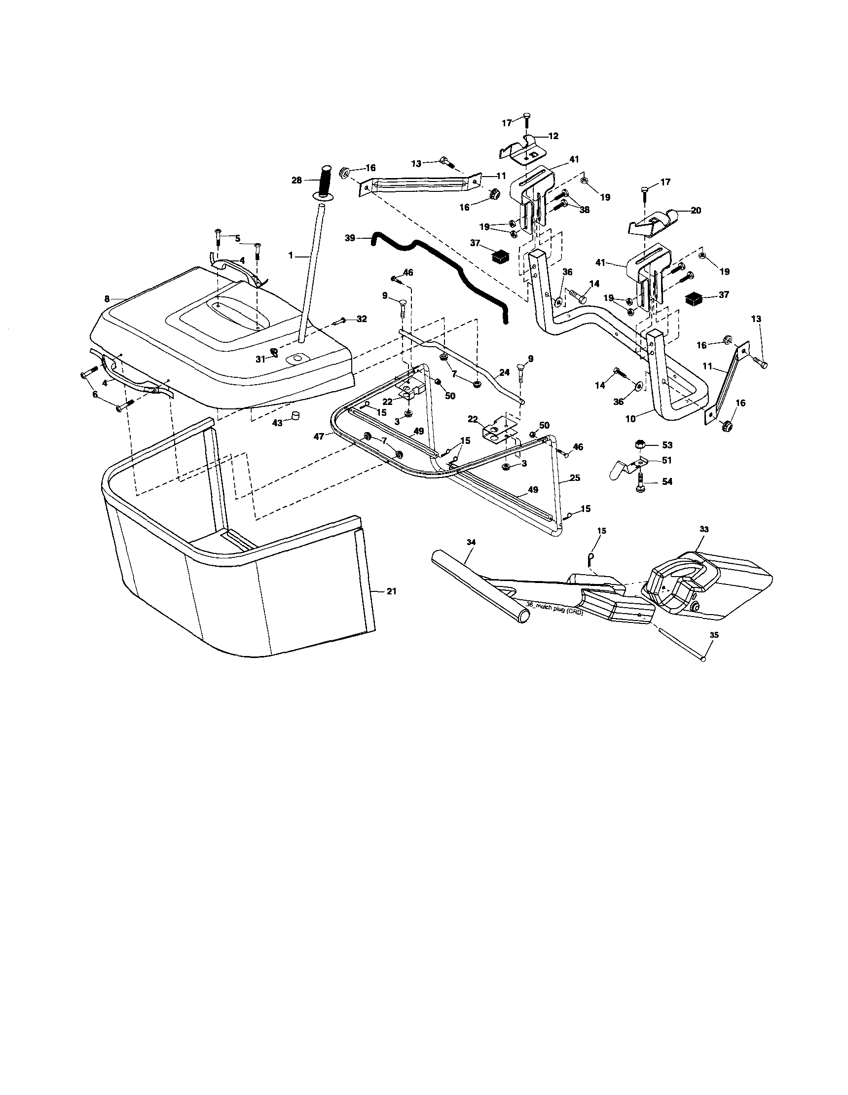 Poulan CT131 bagger diagram