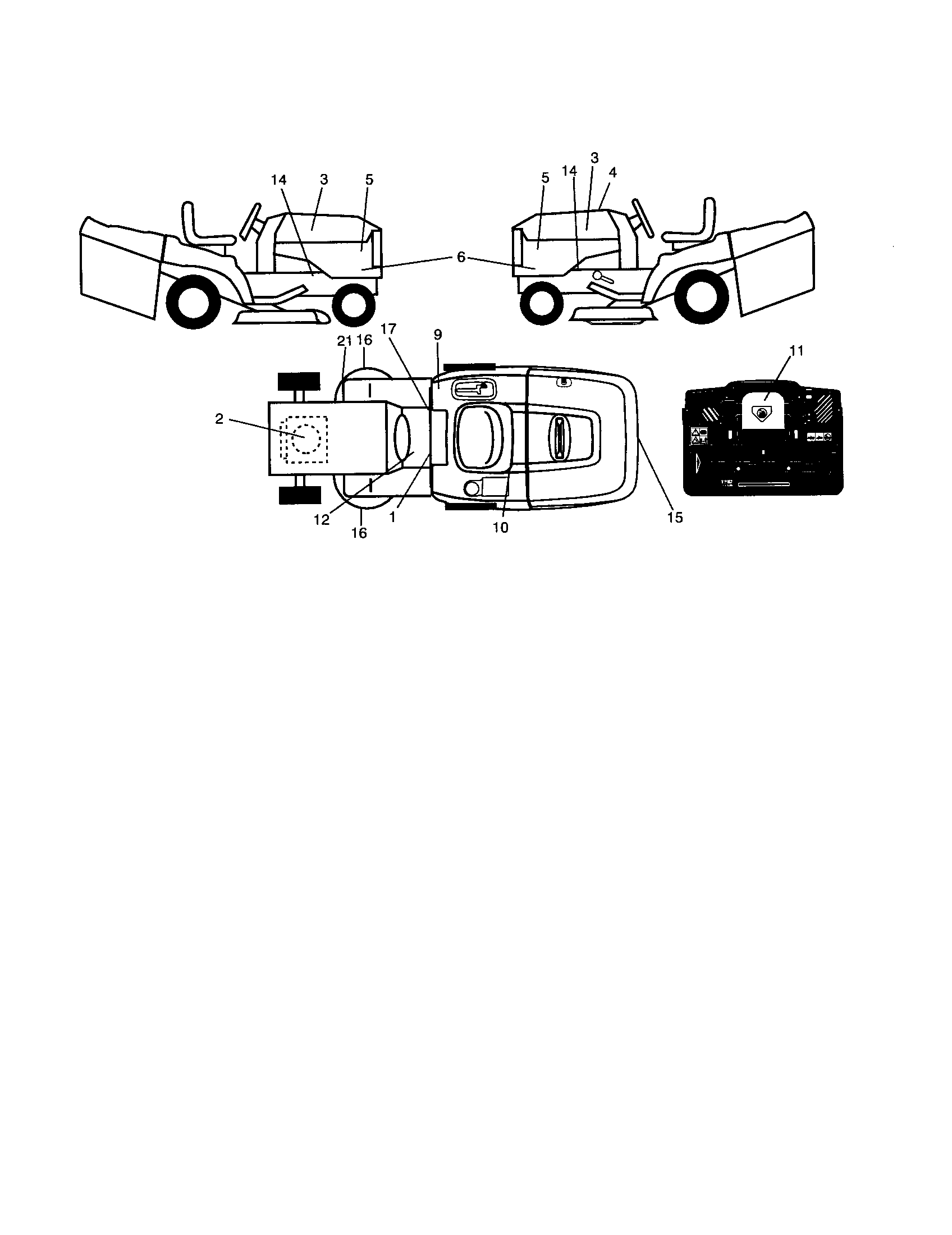 Poulan CT131 decals diagram