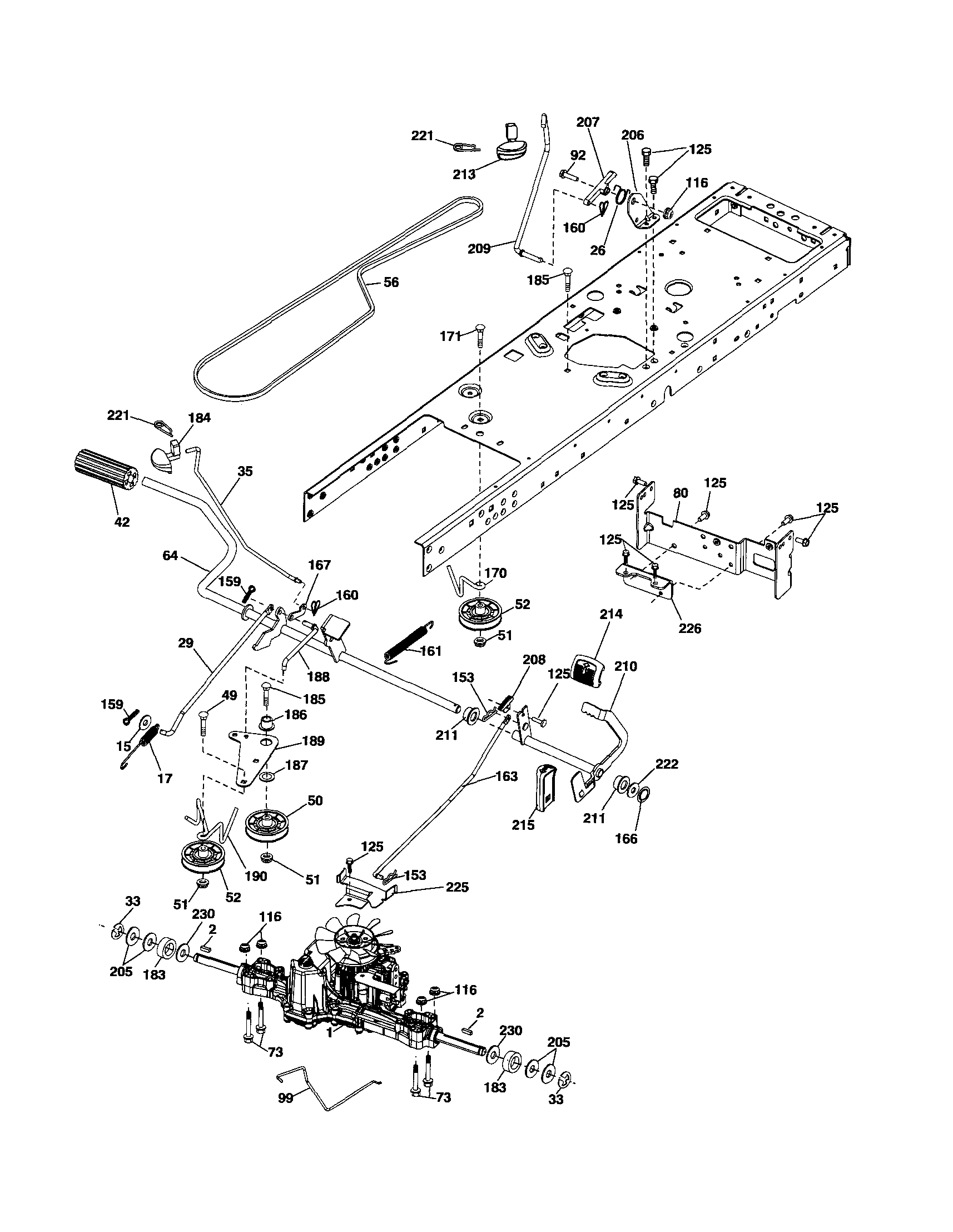 Poulan 96042003803 drive diagram