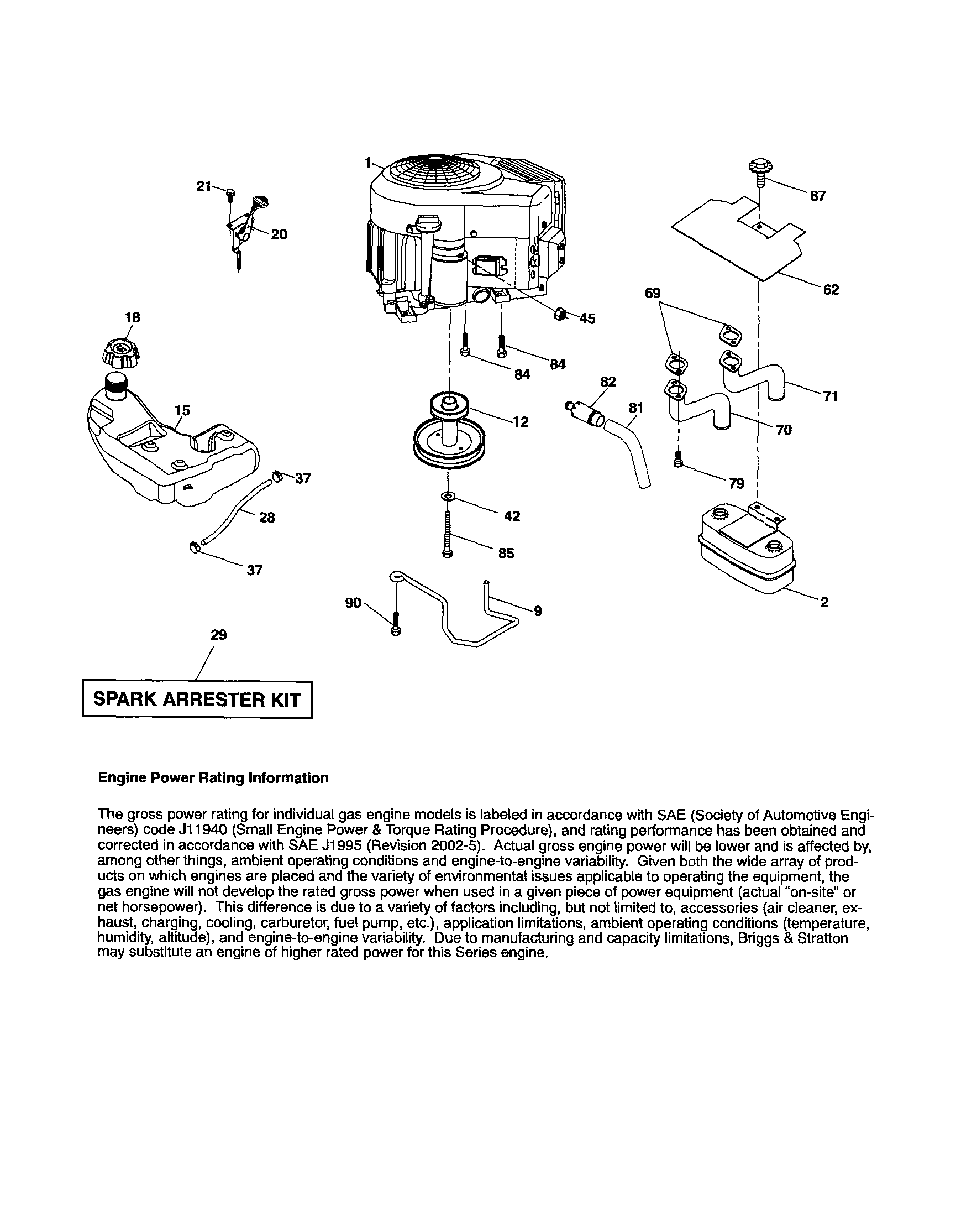 Poulan 96042003803 engine diagram