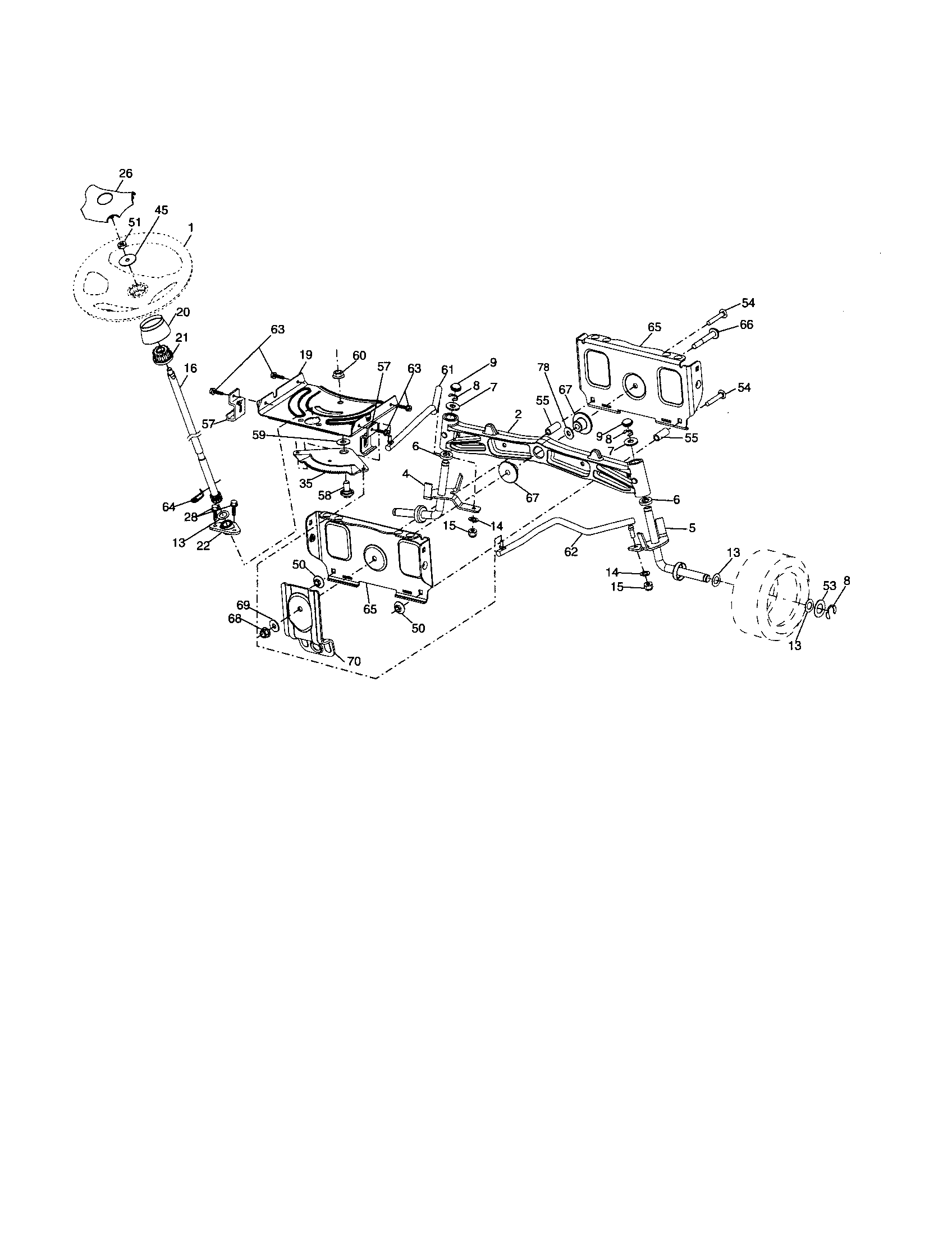 Poulan 96042003803 steering diagram