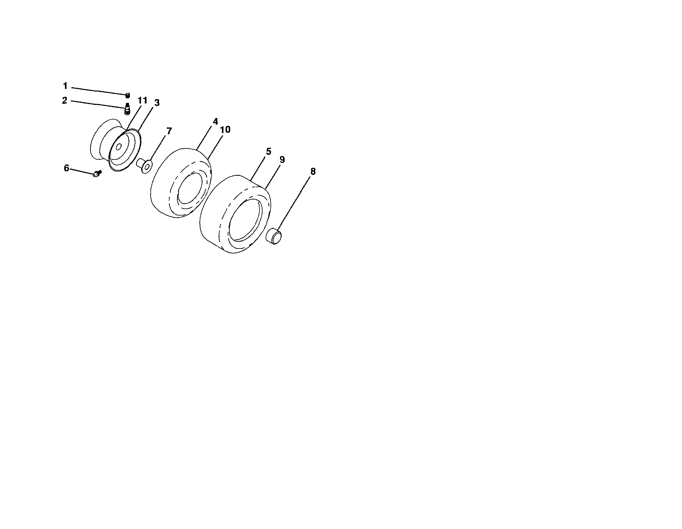 Poulan 96042003803 wheels and tires diagram