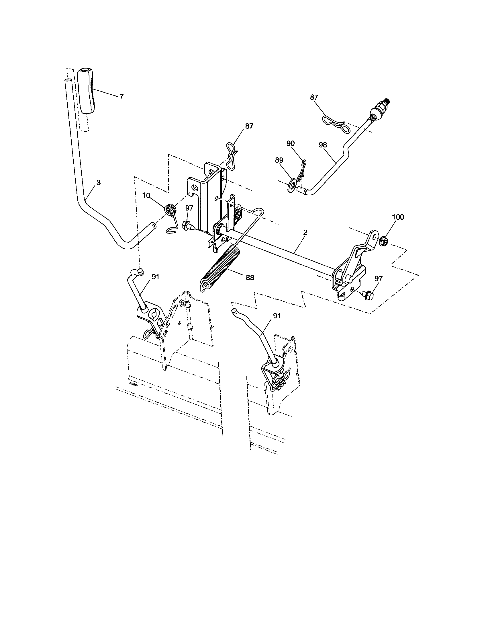 Poulan 96042003803 mower lift diagram