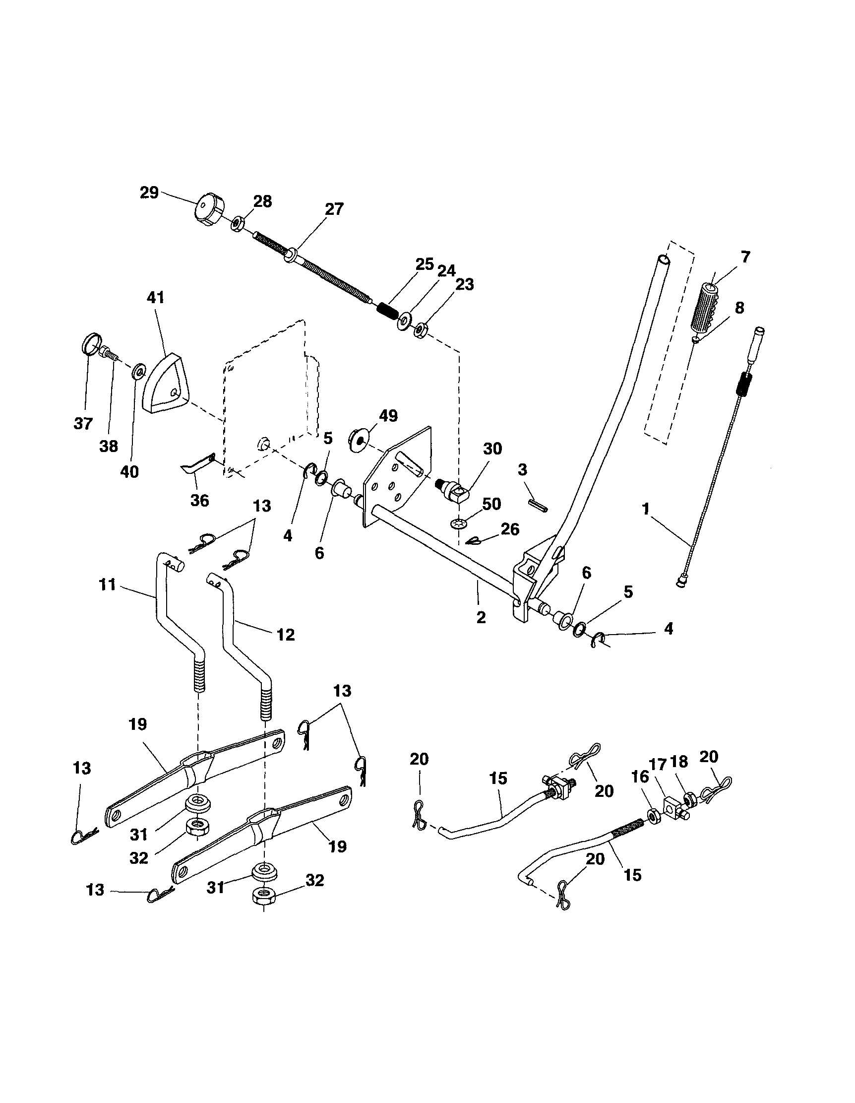 Husqvarna CTH191 mower lift diagram