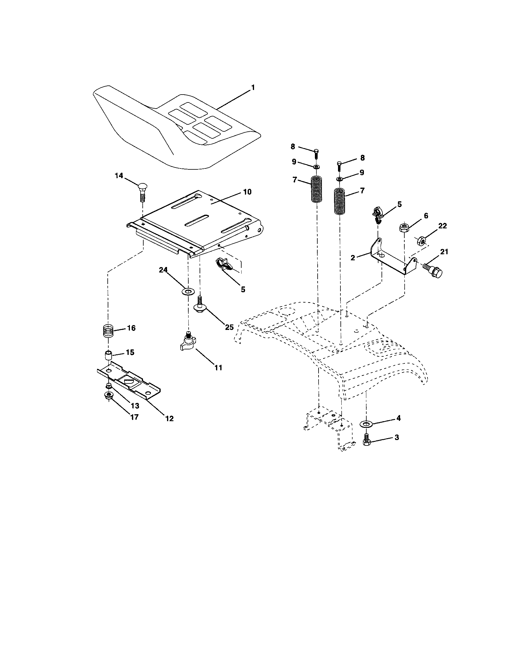 Husqvarna CTH191 seat diagram