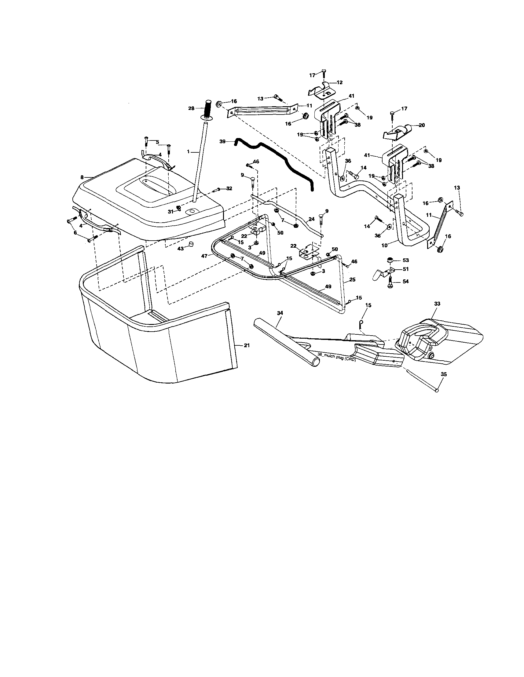 Husqvarna CTH191 bagger diagram