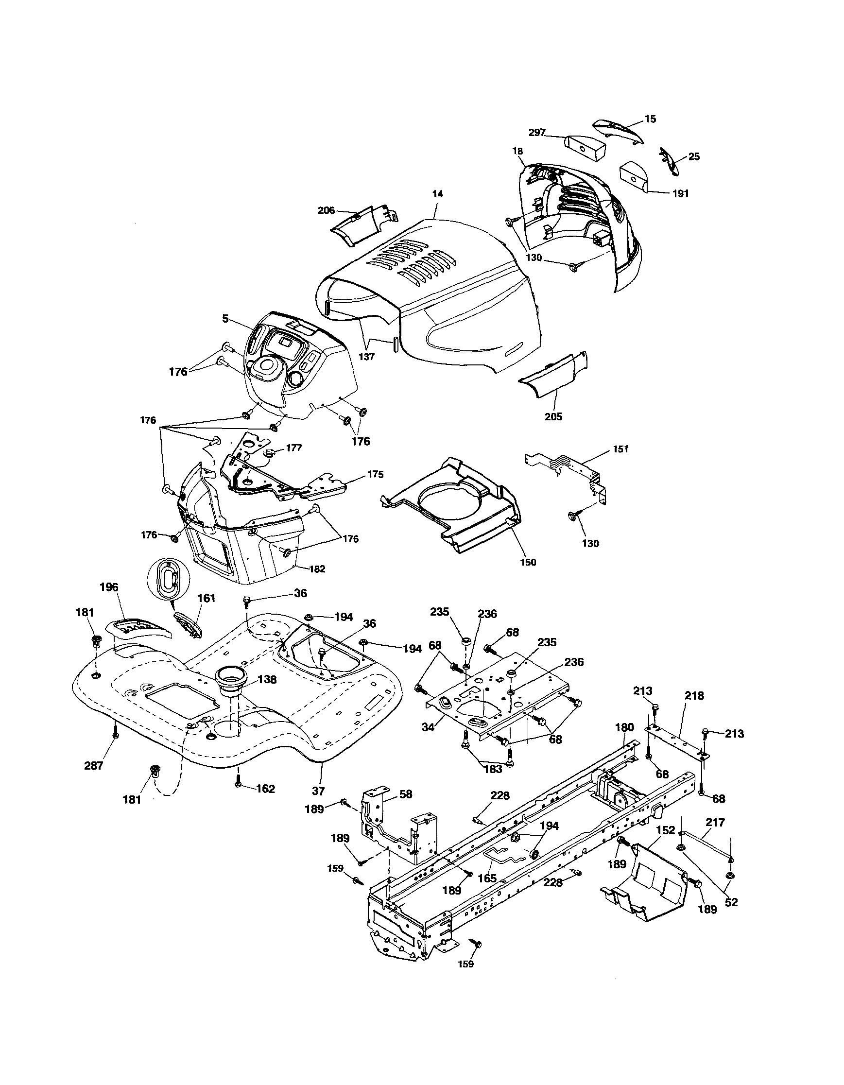Poulan 96042010800 chassis diagram