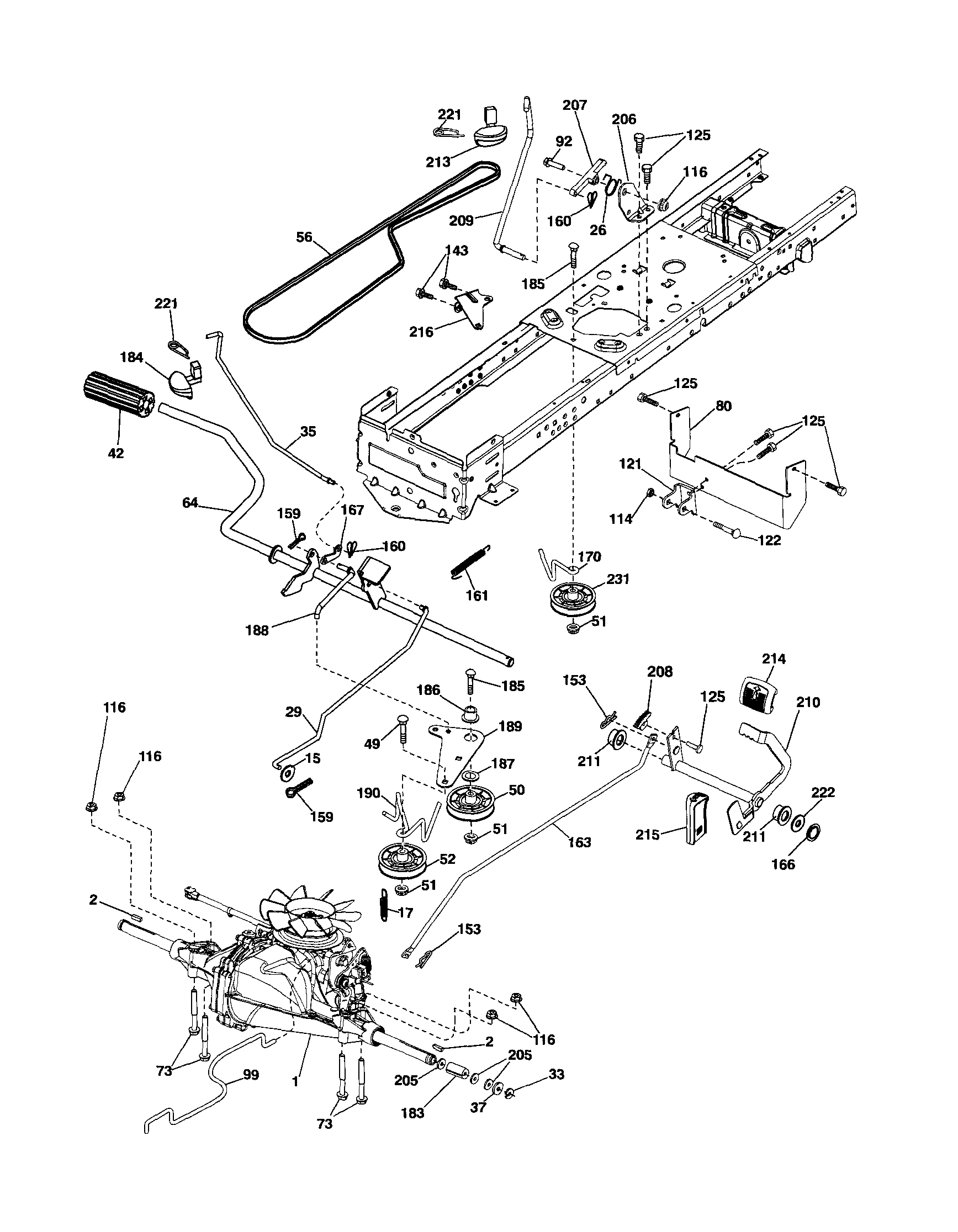 Poulan 96042010800 drive diagram