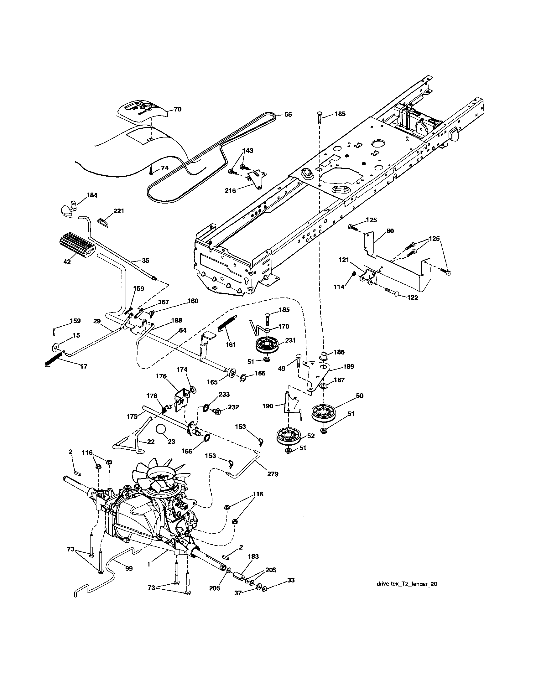 Poulan 96042010700 drive diagram