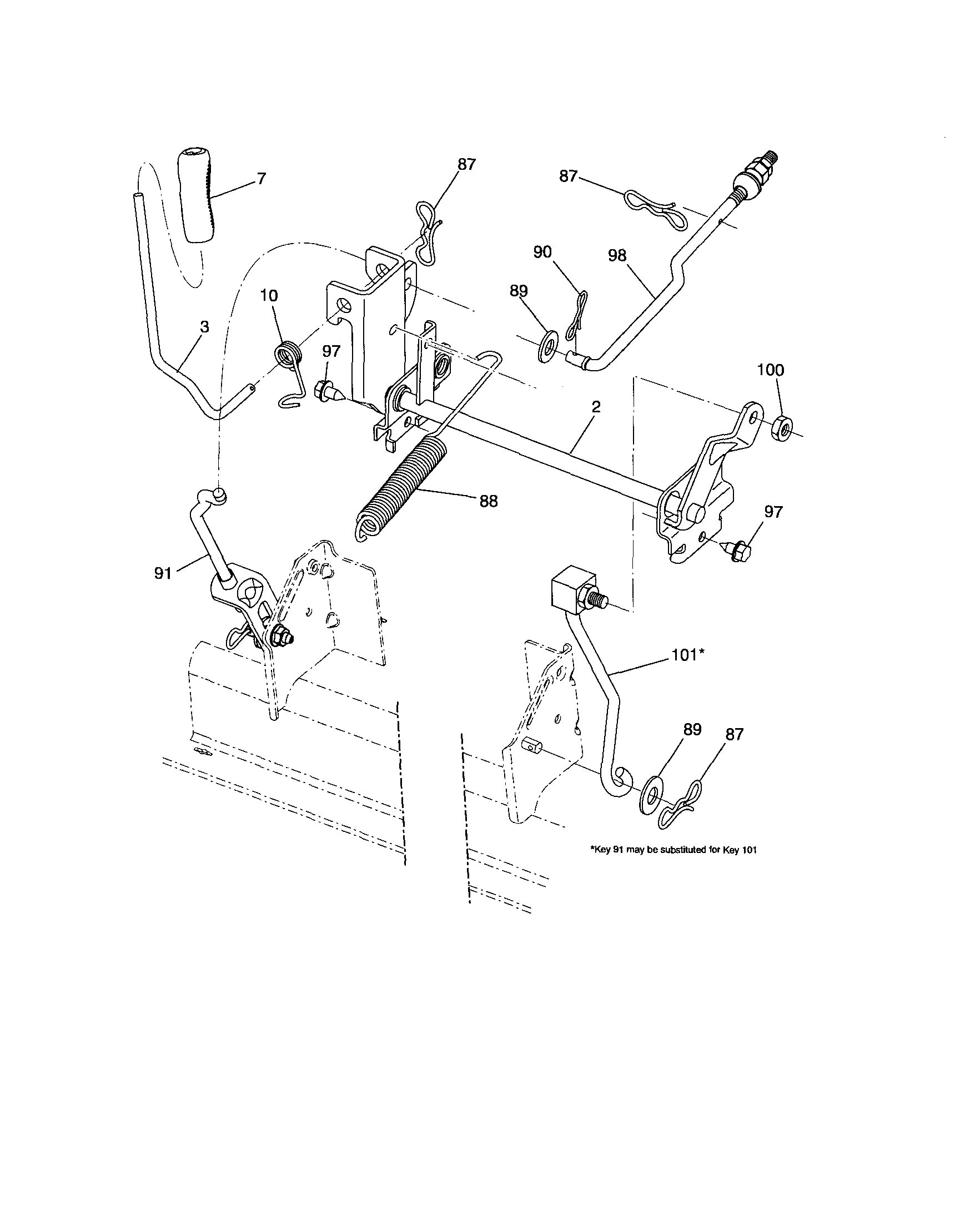 Poulan 96042010700 mower lift diagram