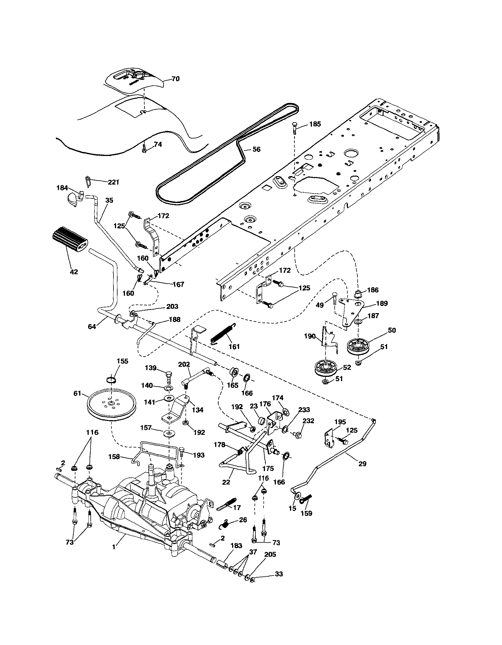 Poulan PB2042YT drive diagram