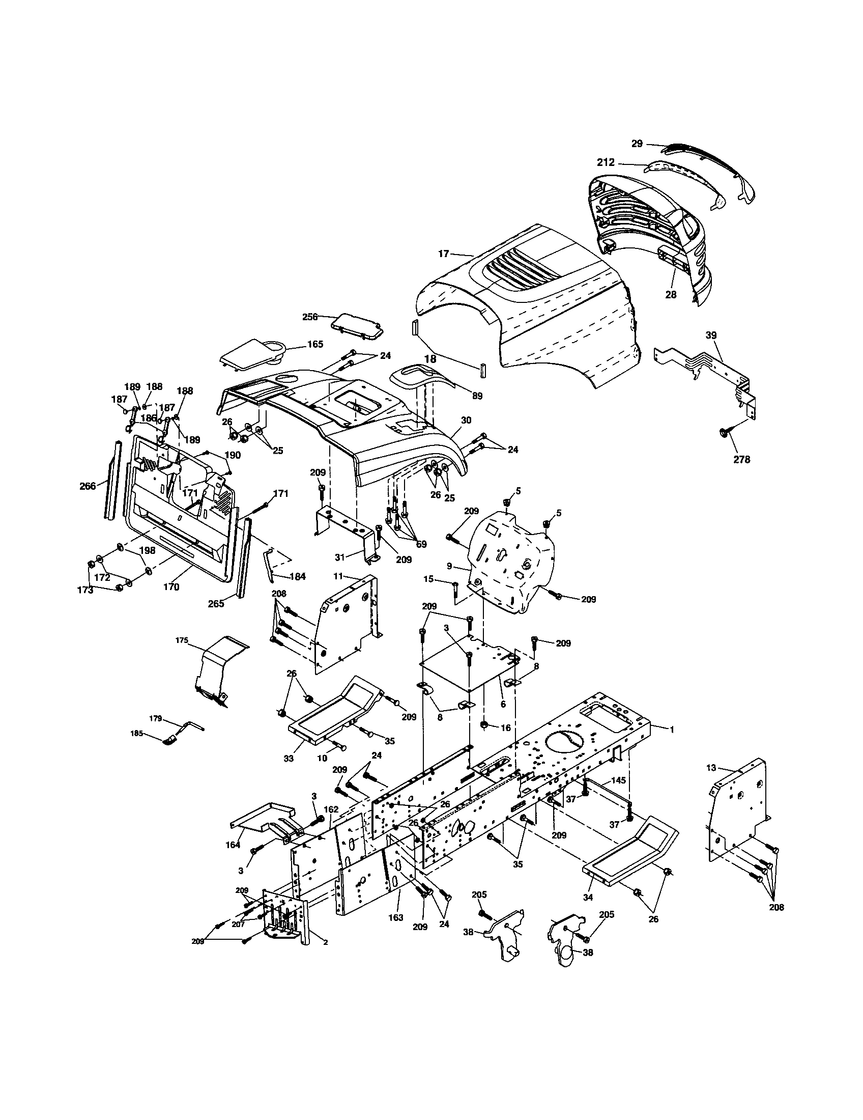 Yard Pro 96061025600 chassis and enclosures diagram