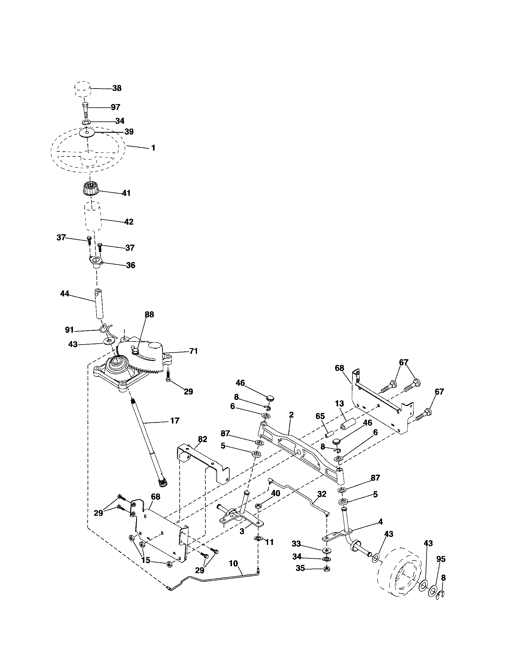 Yard Pro 96061025600 steering diagram