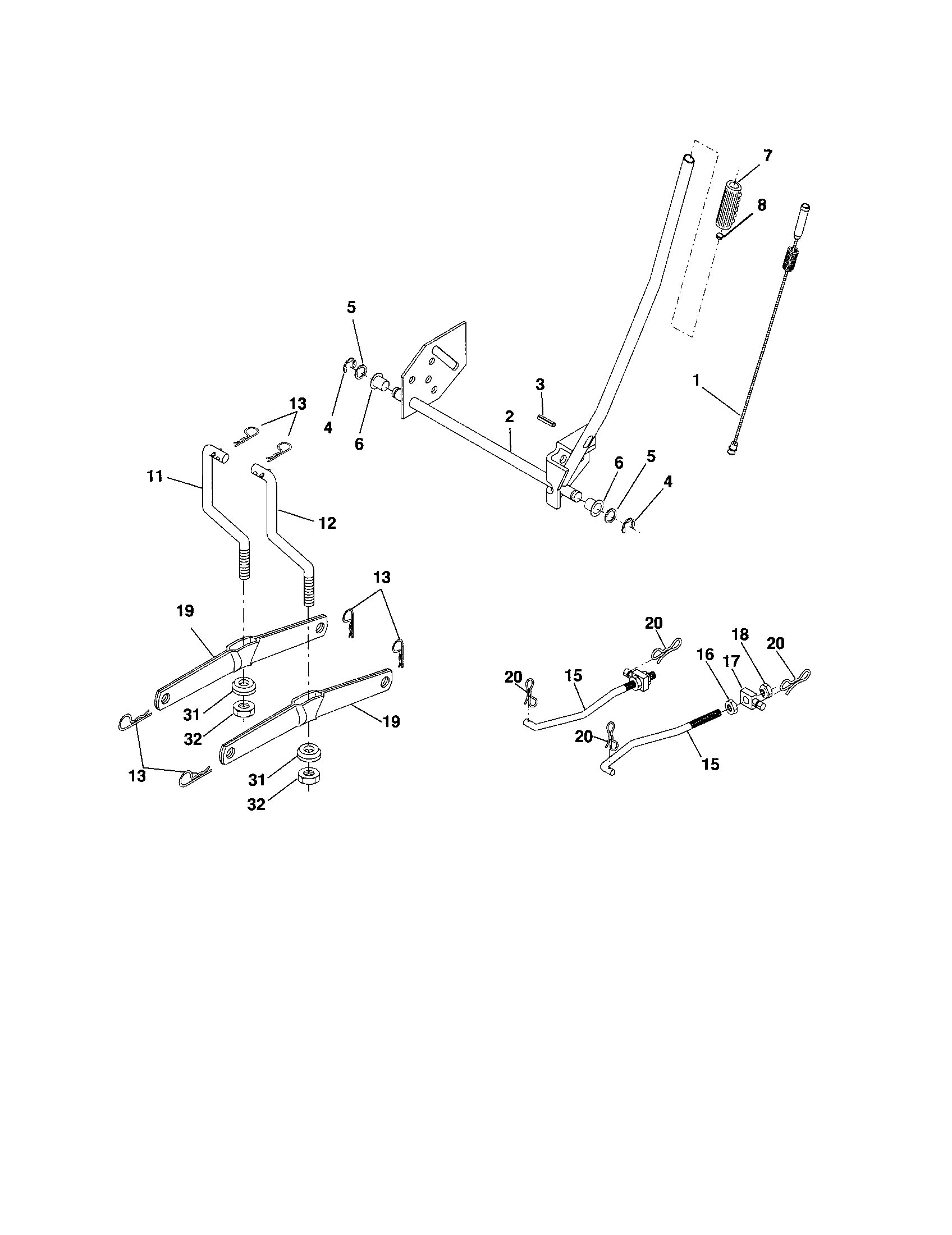 Yard Pro 96061025600 mower lift diagram