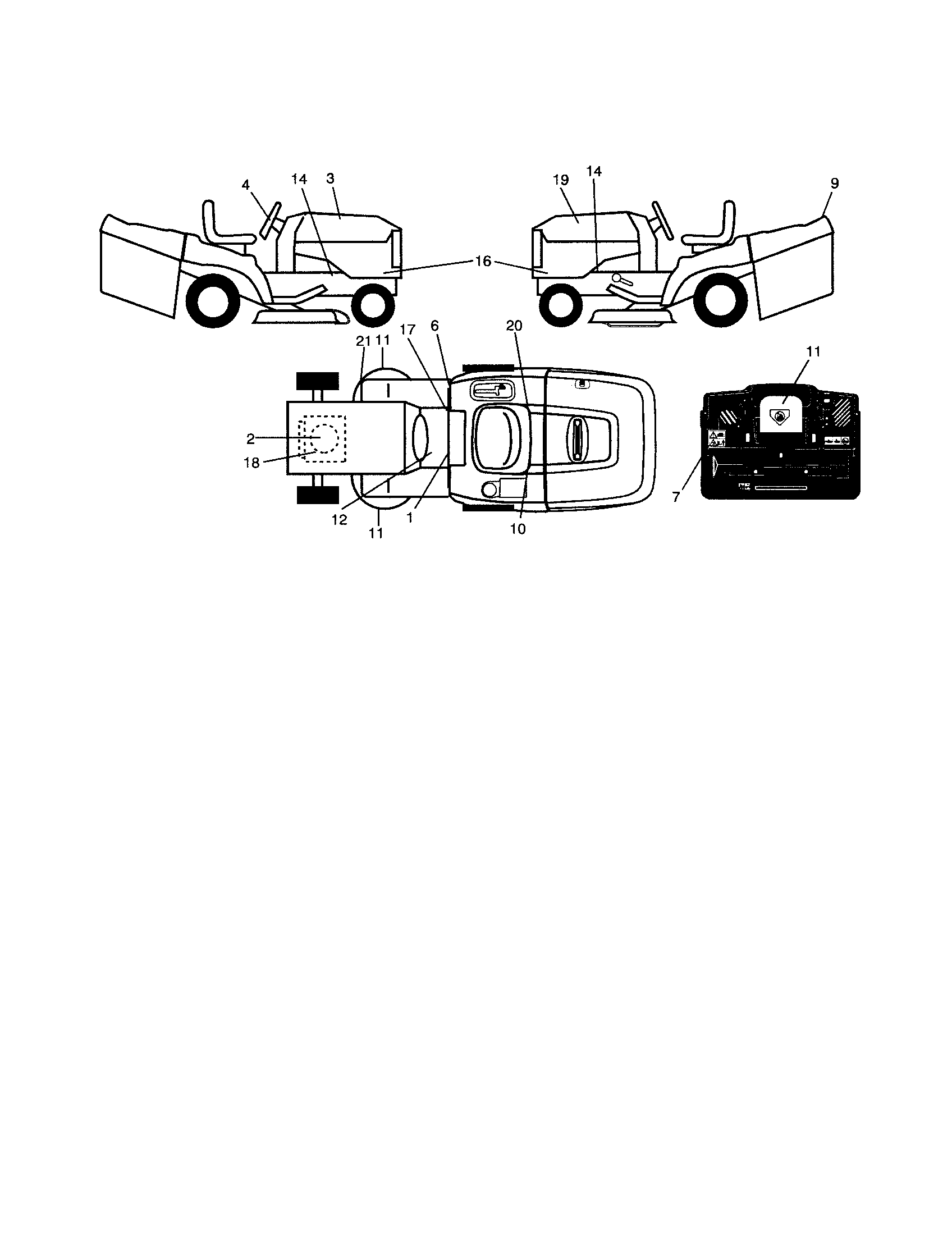 Yard Pro 96061025600 decals diagram