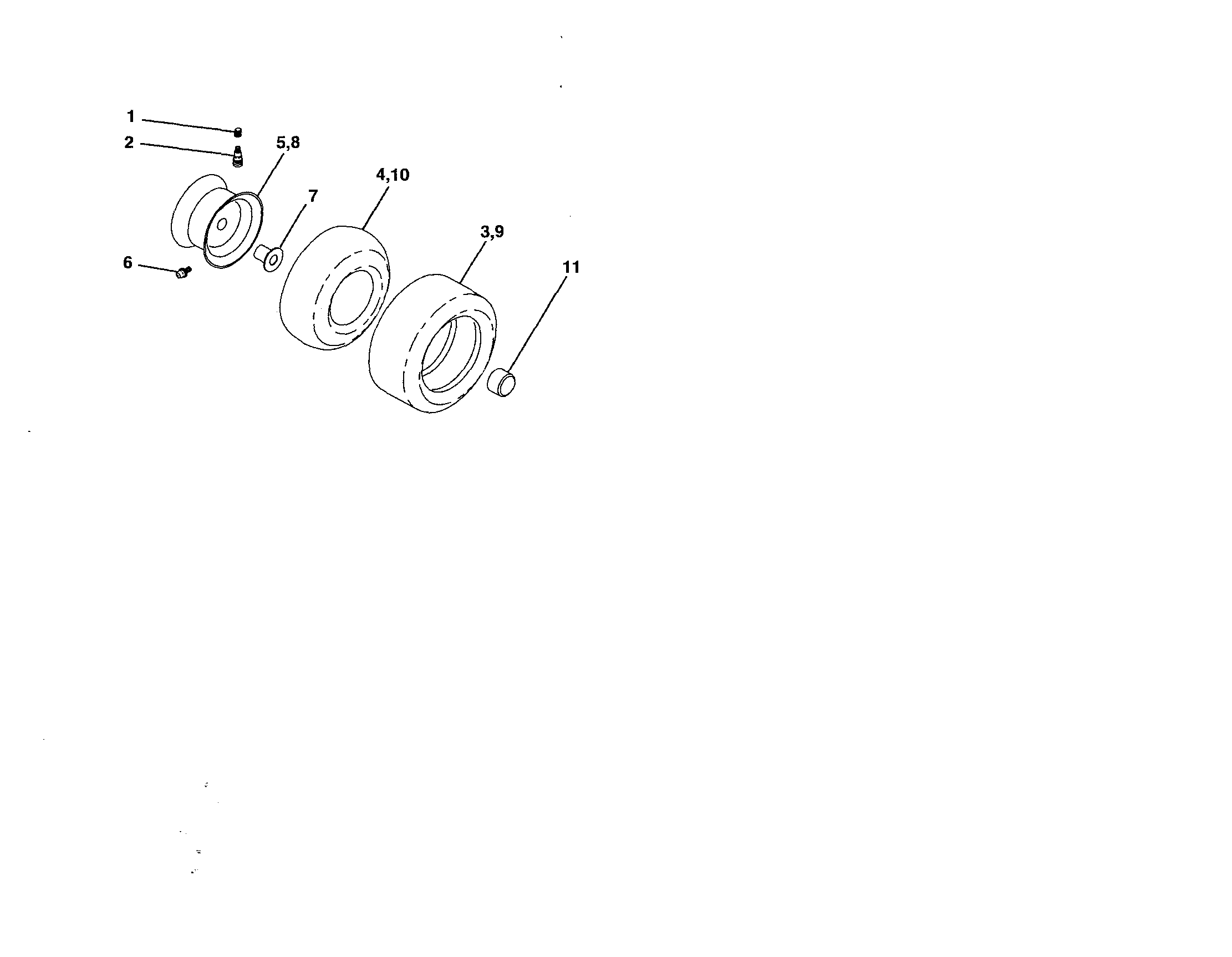 Yard Pro 96061025600 wheels and tires diagram