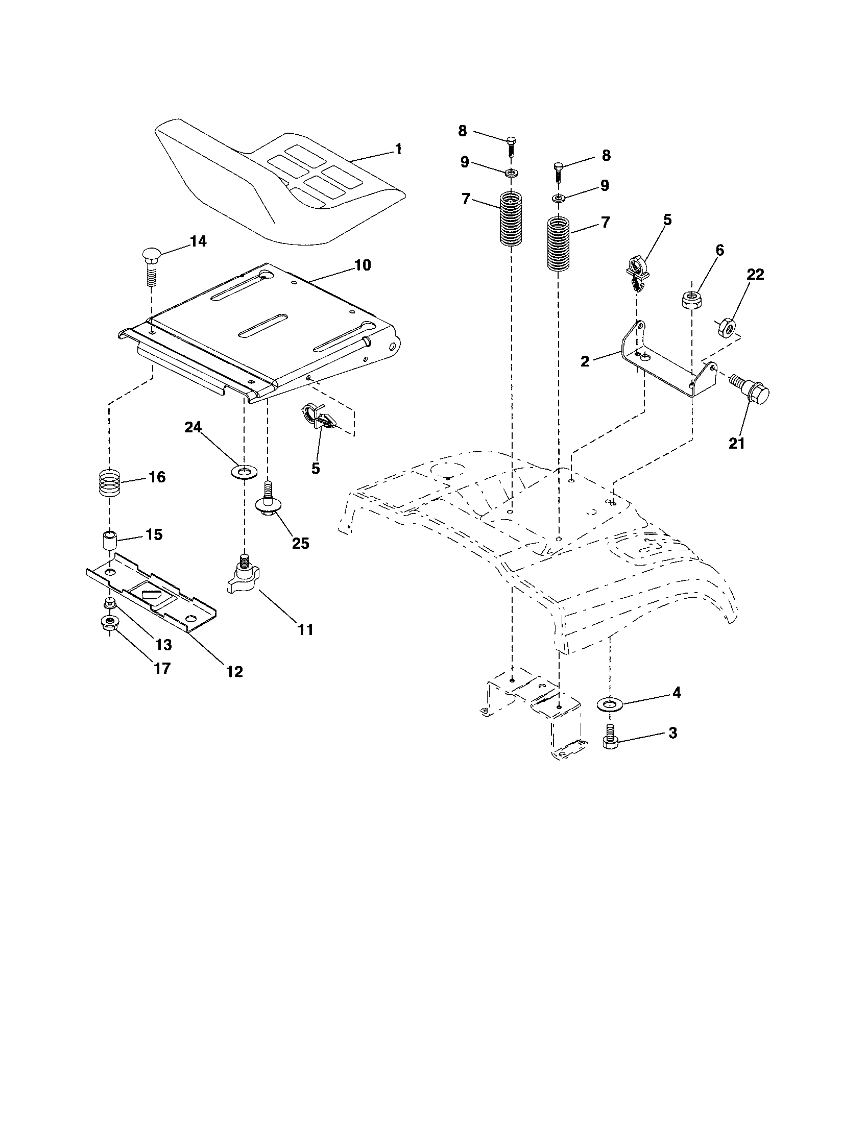 Yard Pro 96061025600 seat diagram
