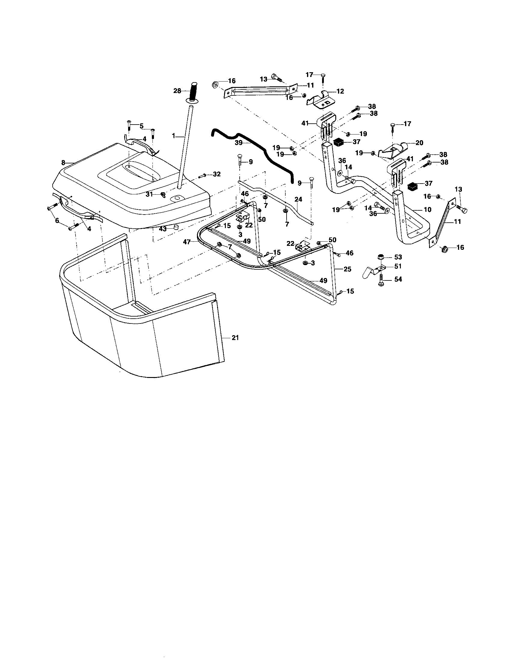 Yard Pro 96061025600 bagger diagram