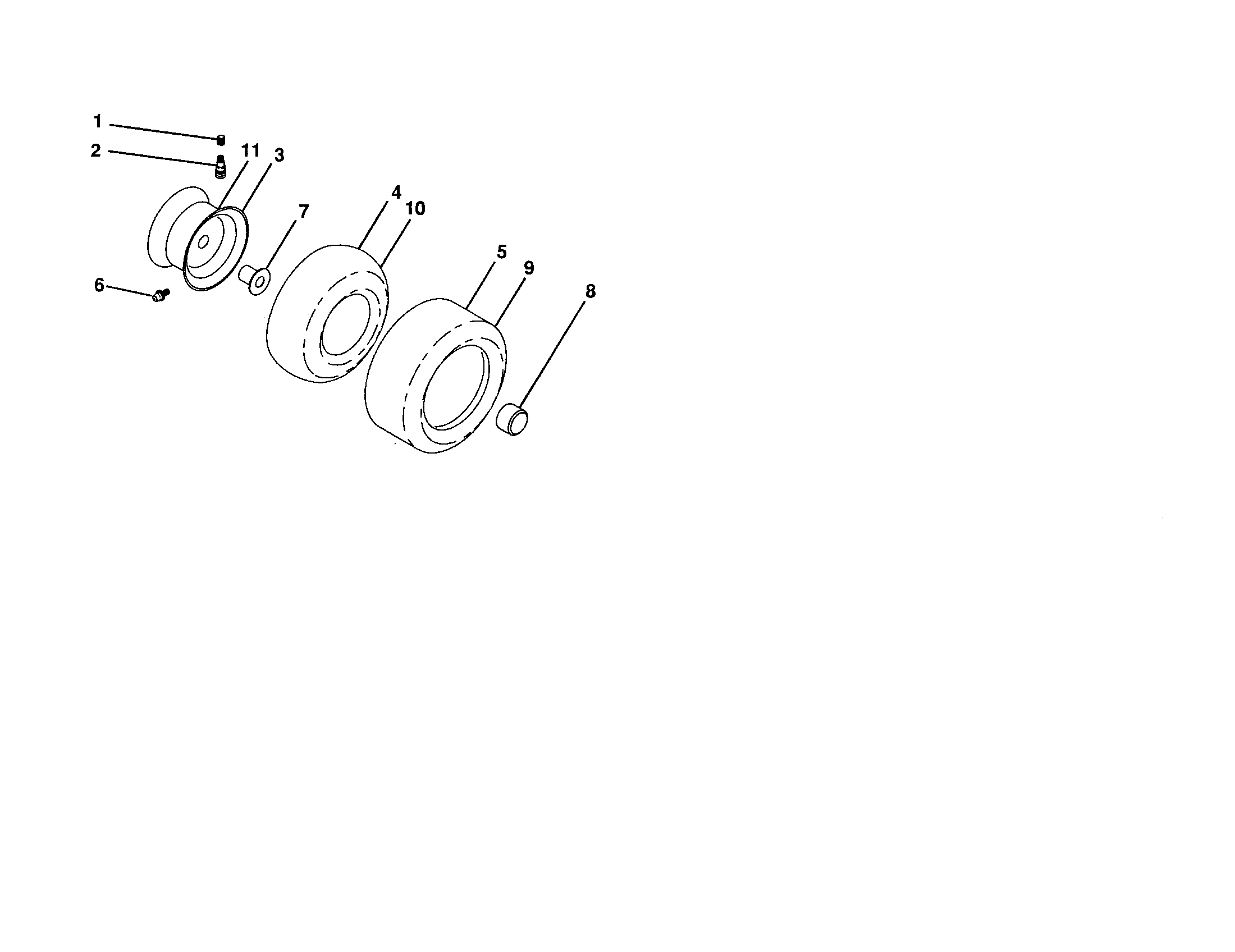 Poulan 96041001400 wheels and tires diagram