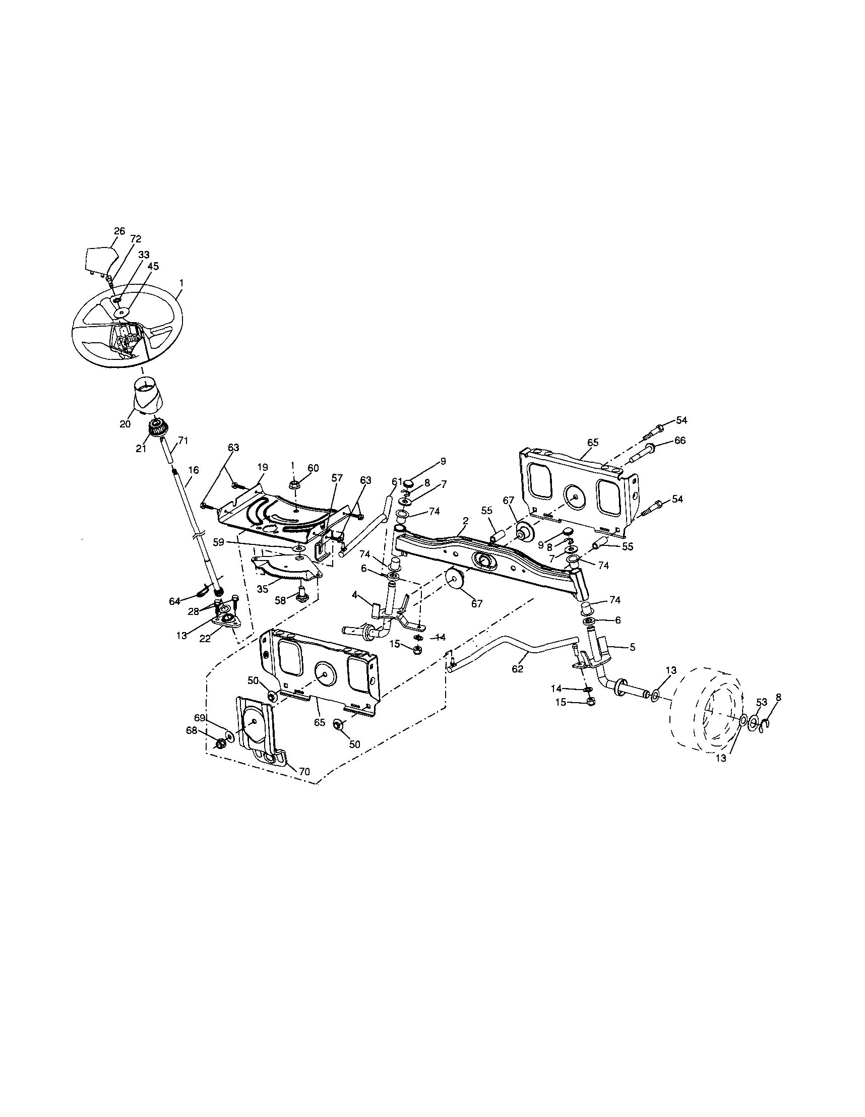 Poulan 96041001400 steering diagram