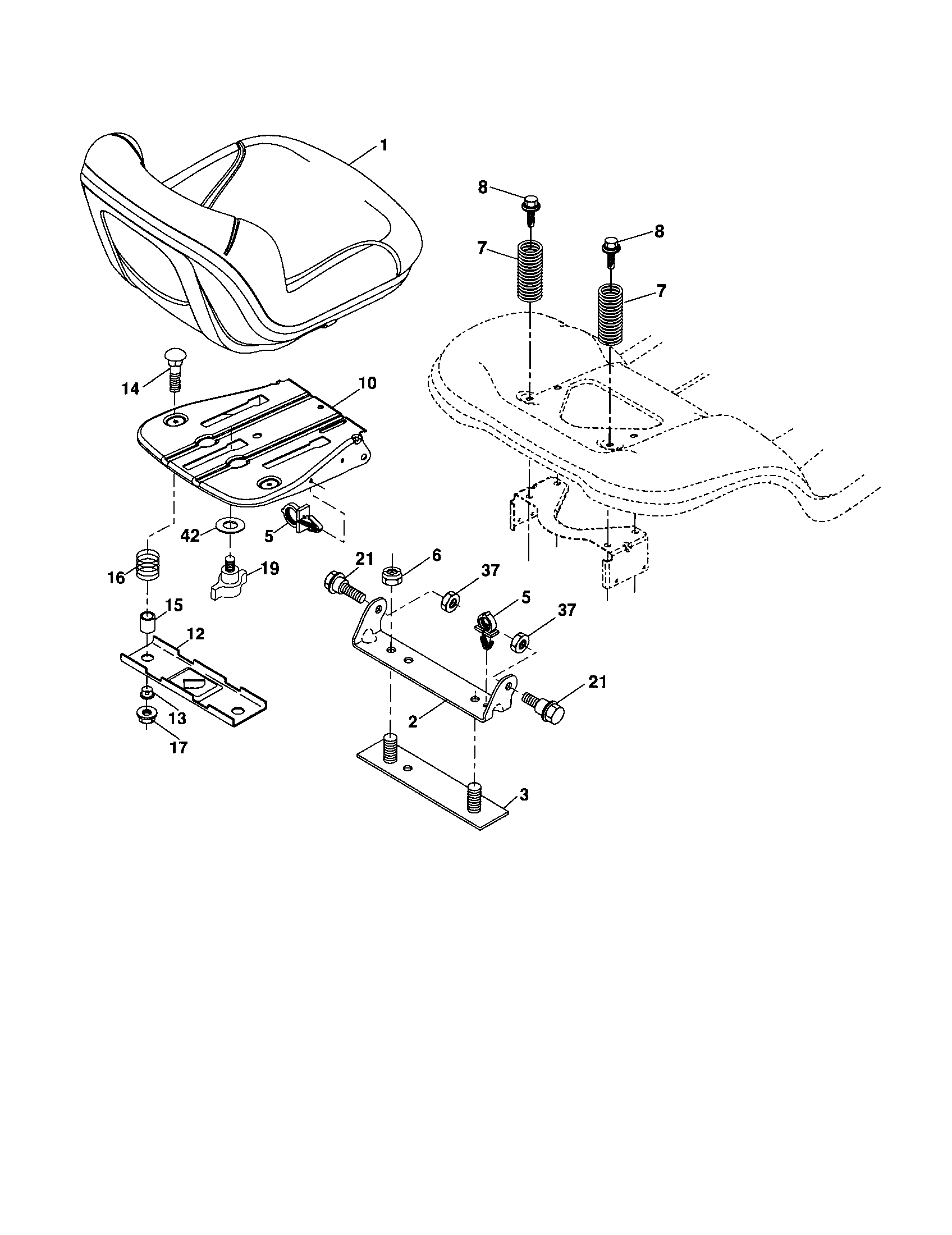 Poulan 96041001400 seat diagram