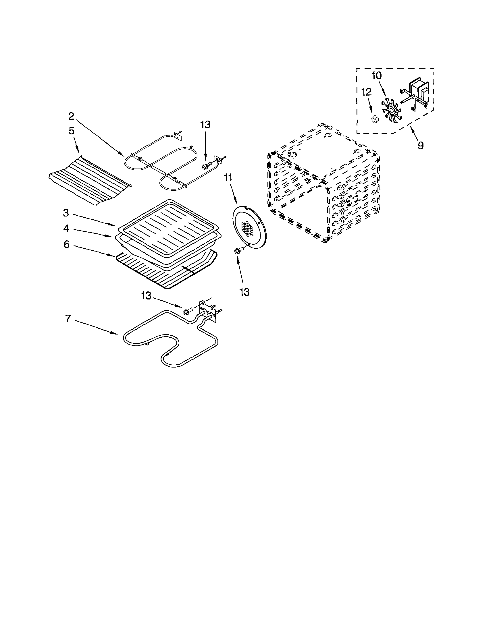 Ikea IBD550PRS02 internal oven diagram