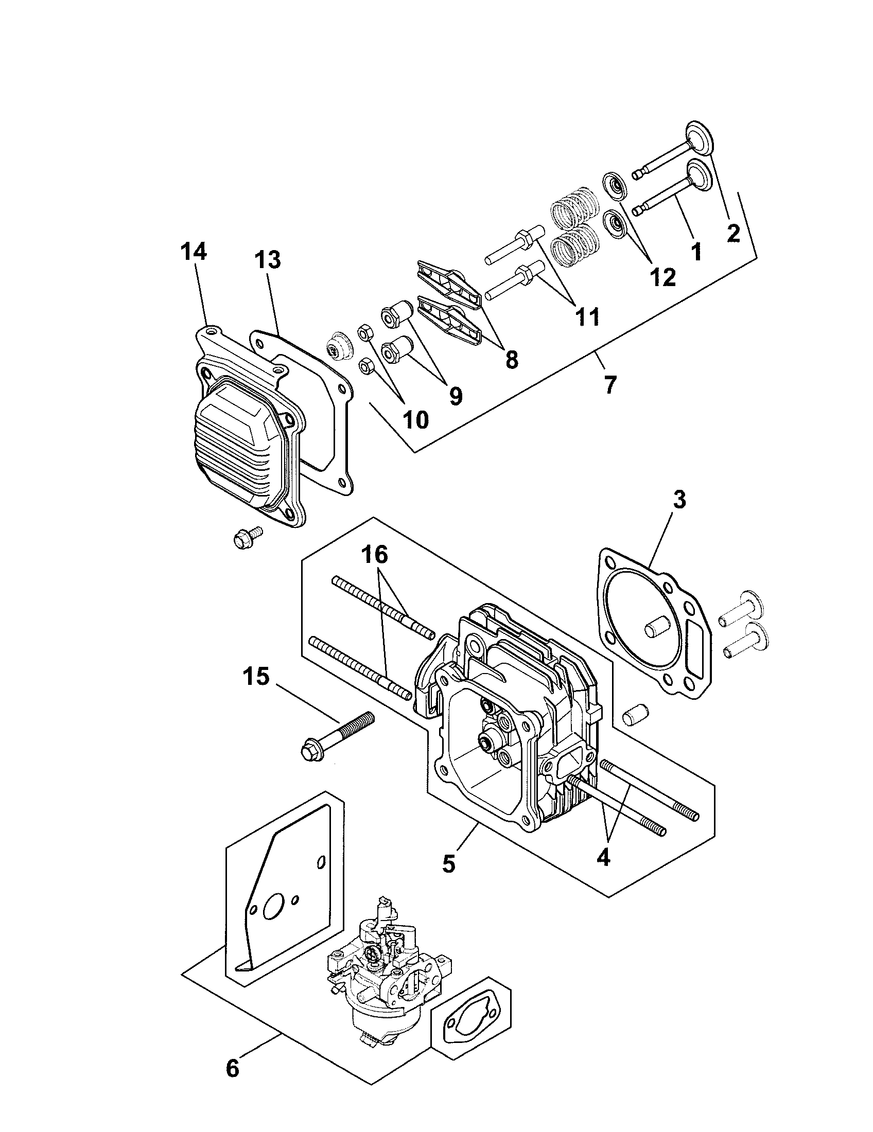 Husqvarna 917374140 head/valve/breather diagram