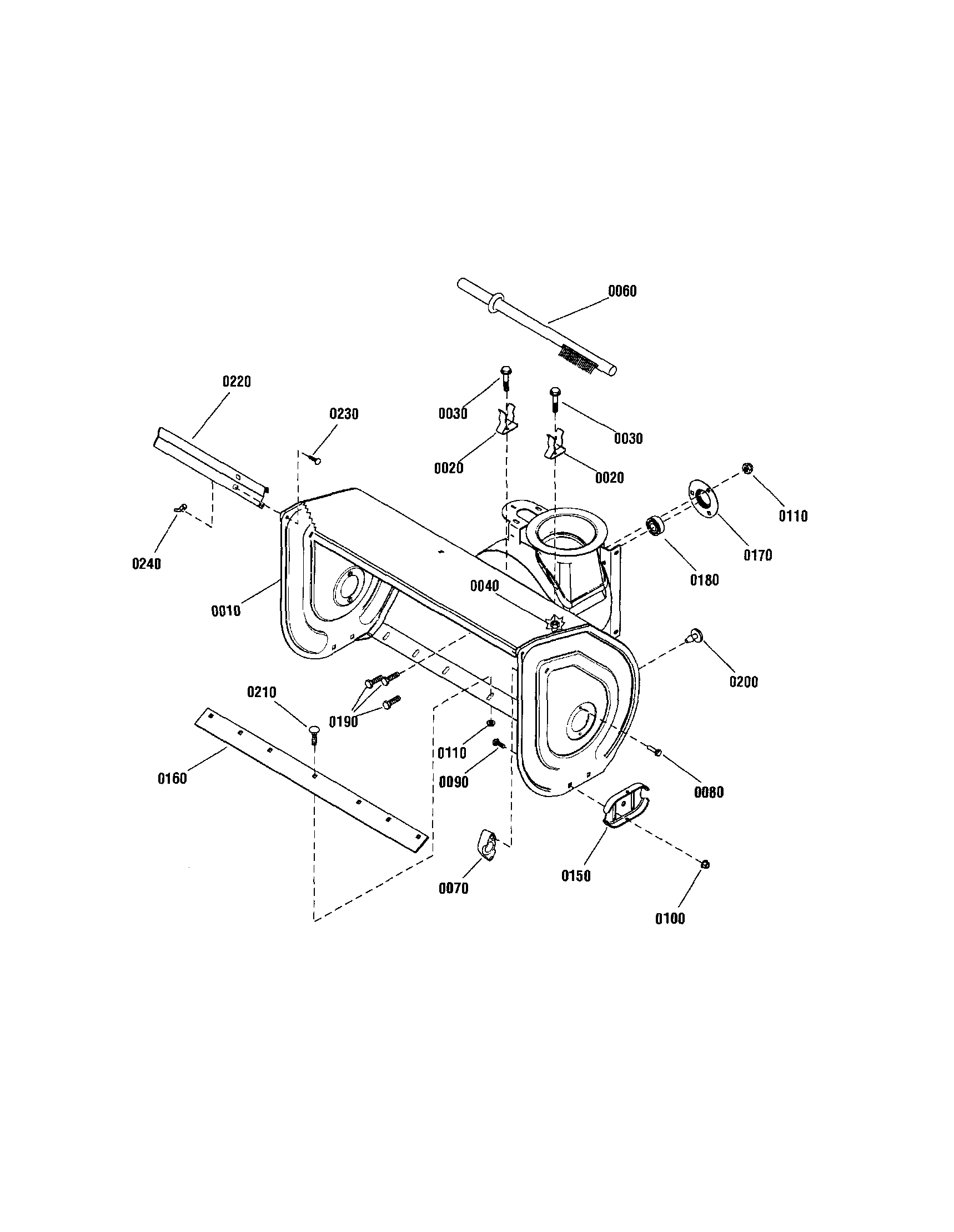 Snapper 130887660 auger housing diagram