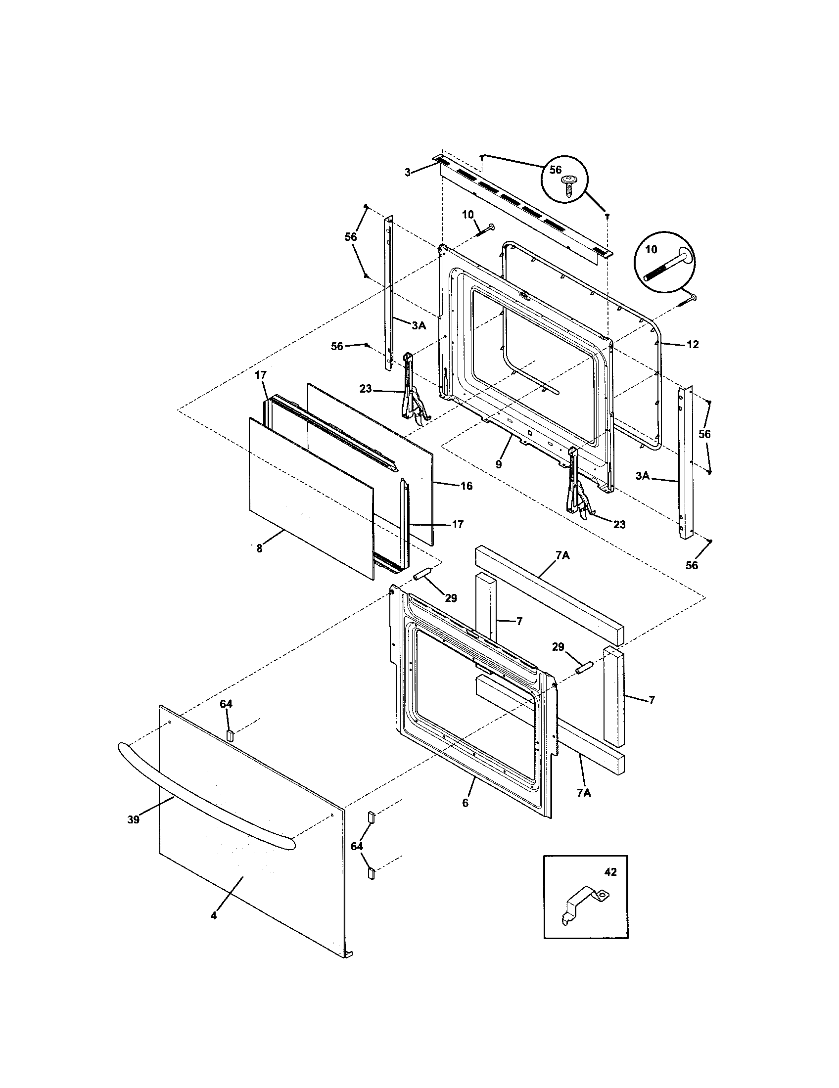 Kenmore Elite 79036704505 door diagram