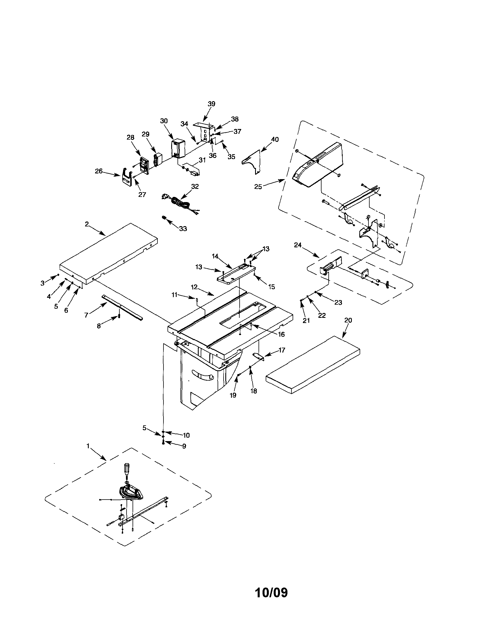 Craftsman 351221160 table diagram