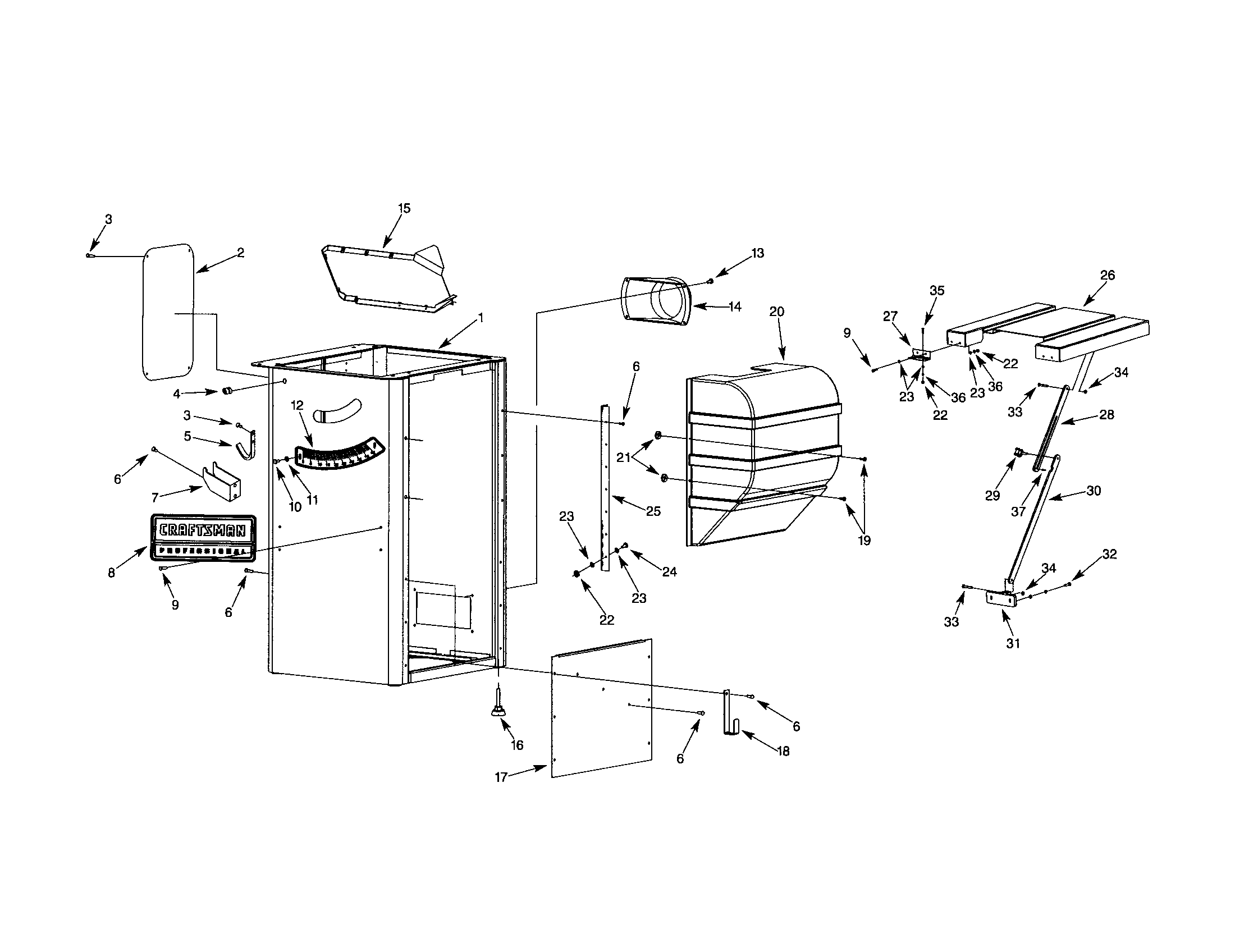 Craftsman 351221160 cabinet diagram