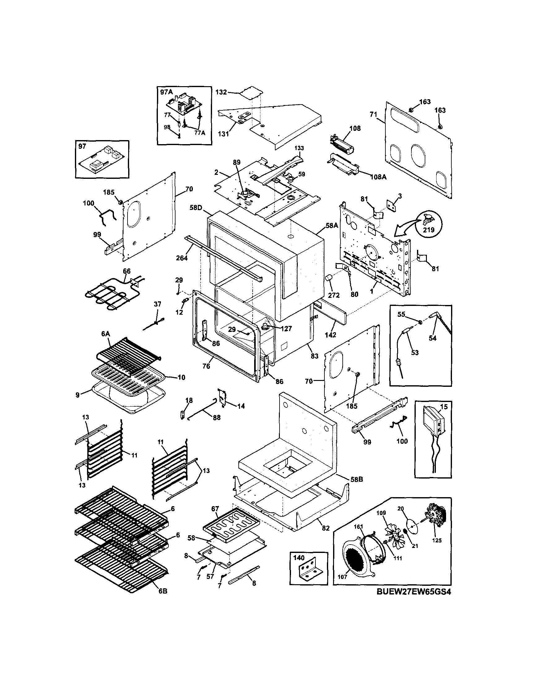 Electrolux EW27EW65GS5 upper oven diagram