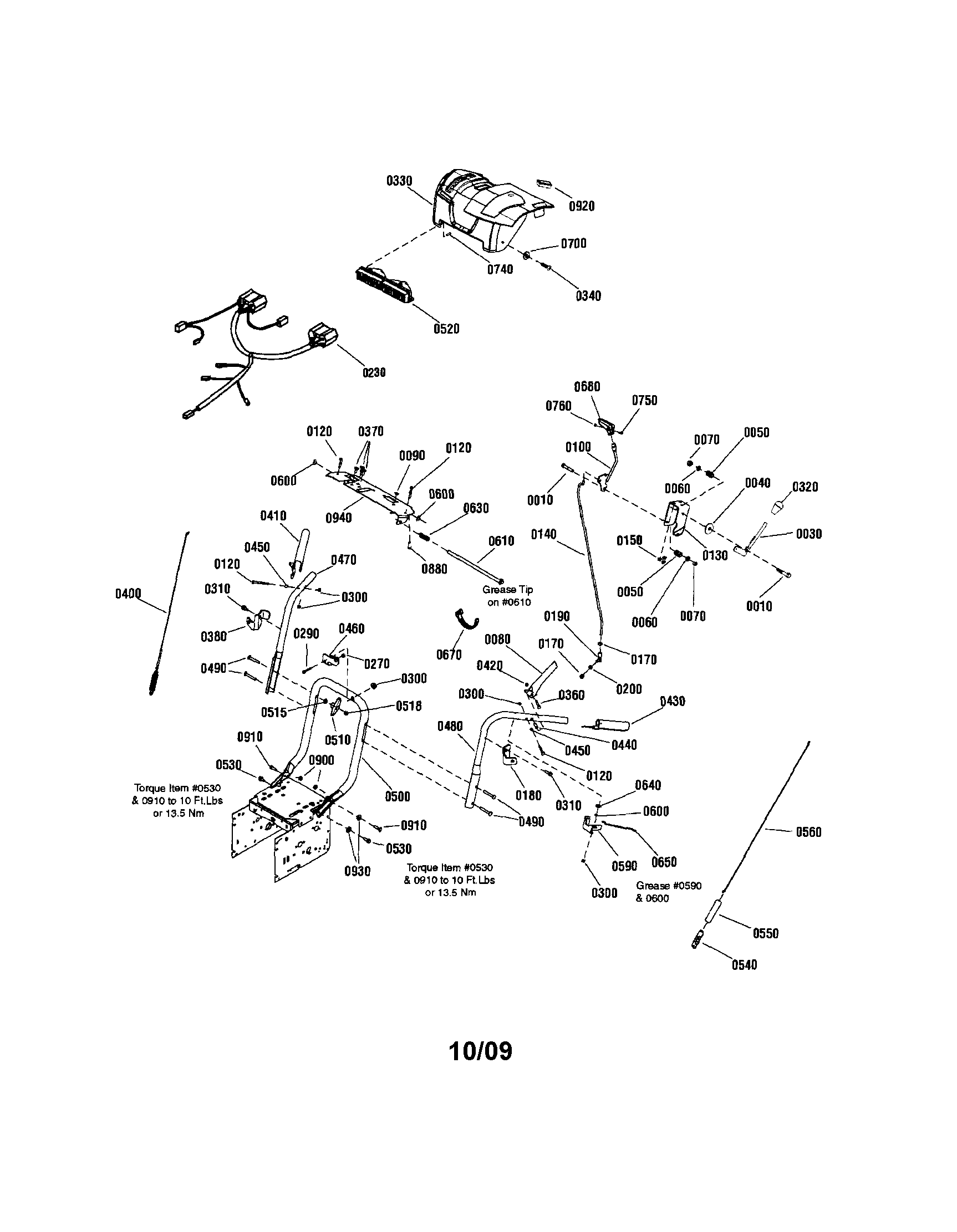 Snapper 1695734 handle/controls diagram