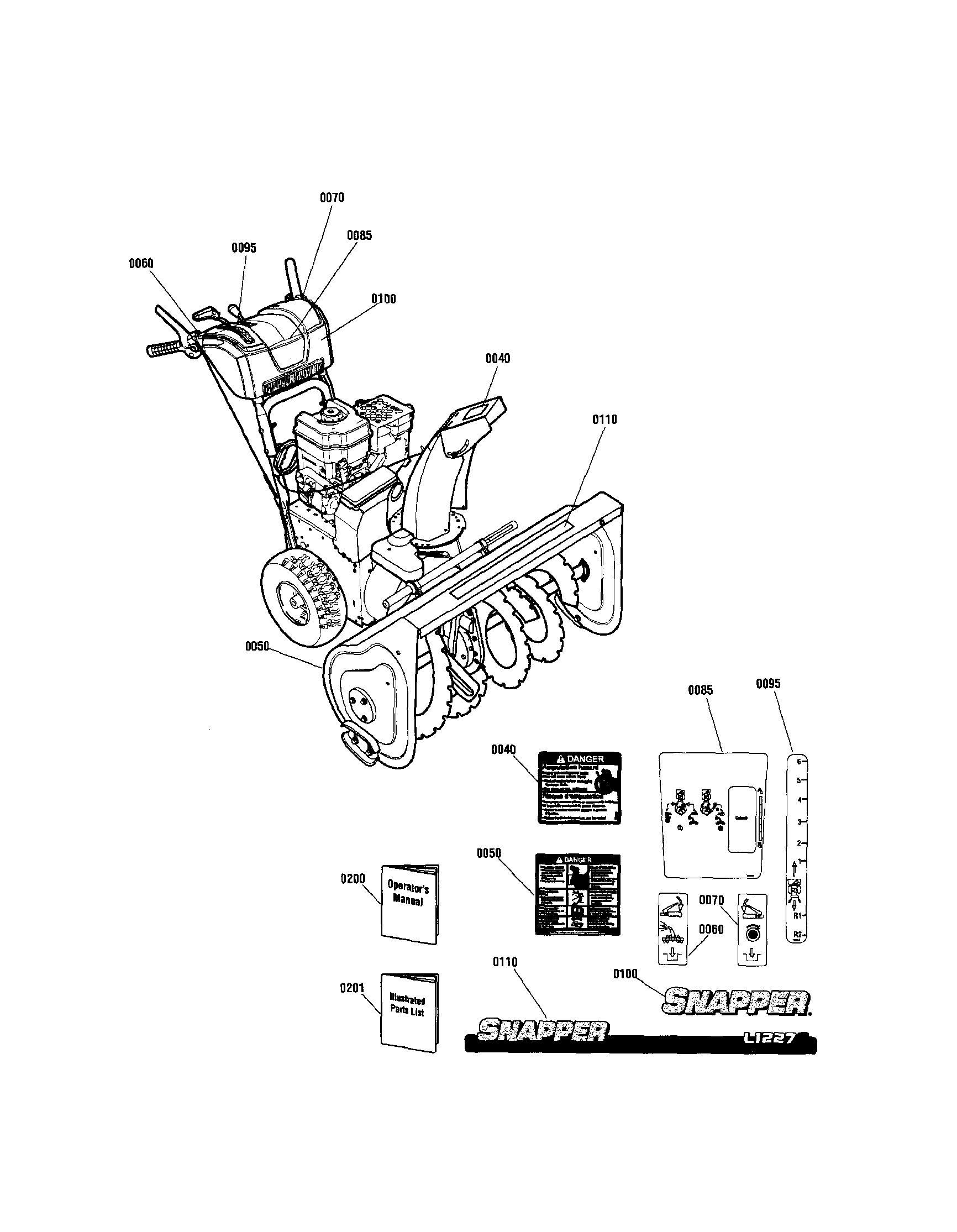 Snapper 1695734 decals diagram