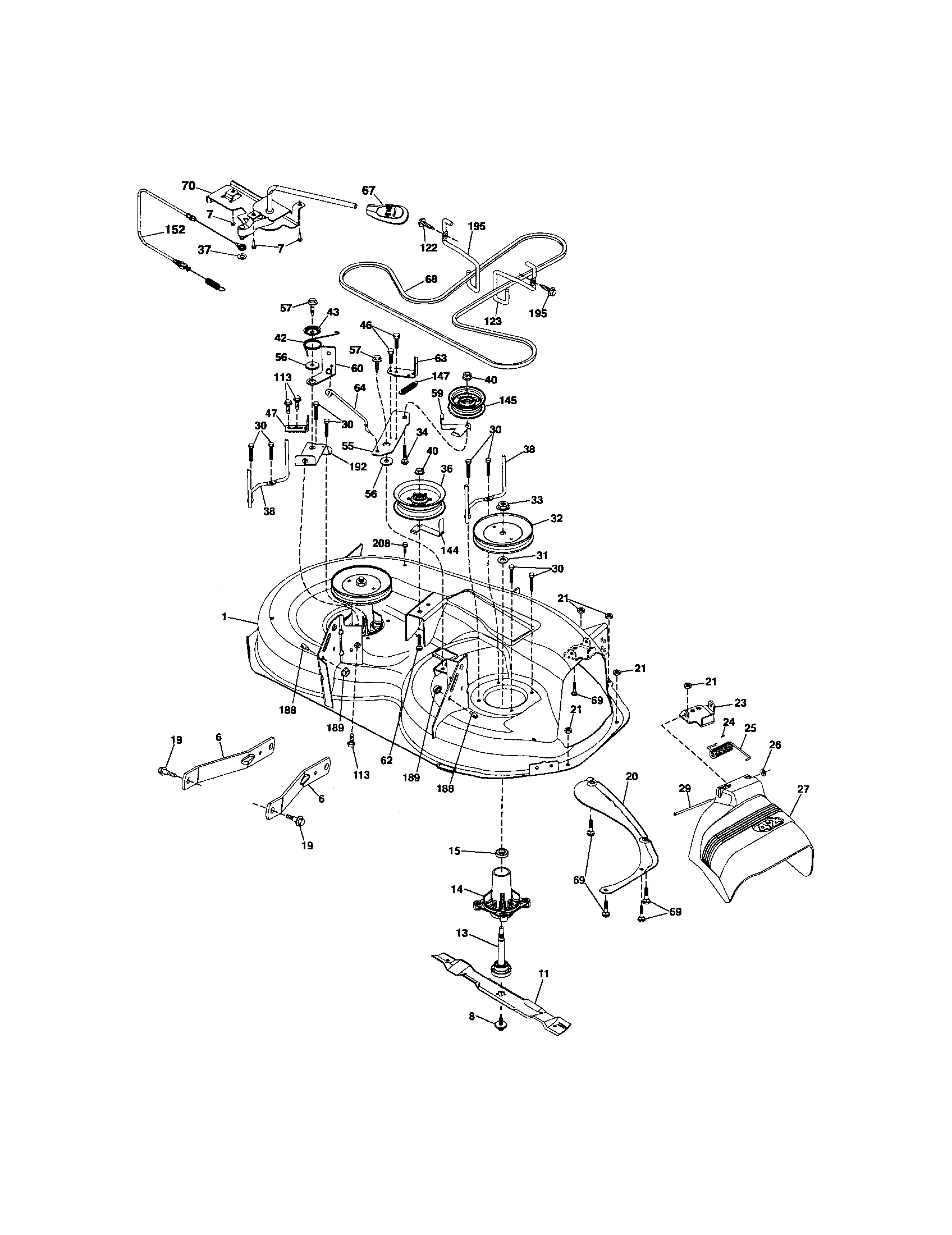 Craftsman 917289072 mower deck diagram