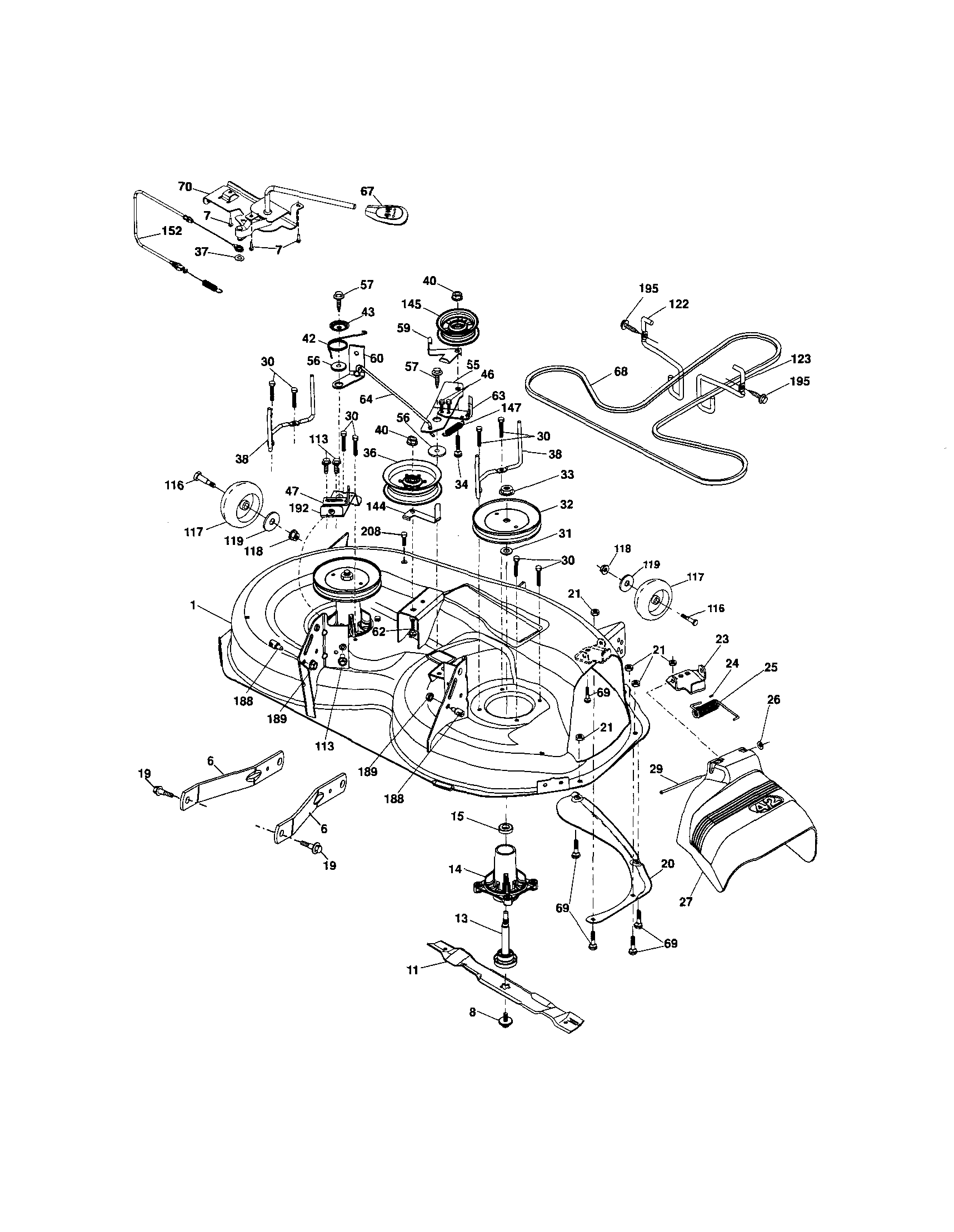 Craftsman 917289105 mower deck diagram