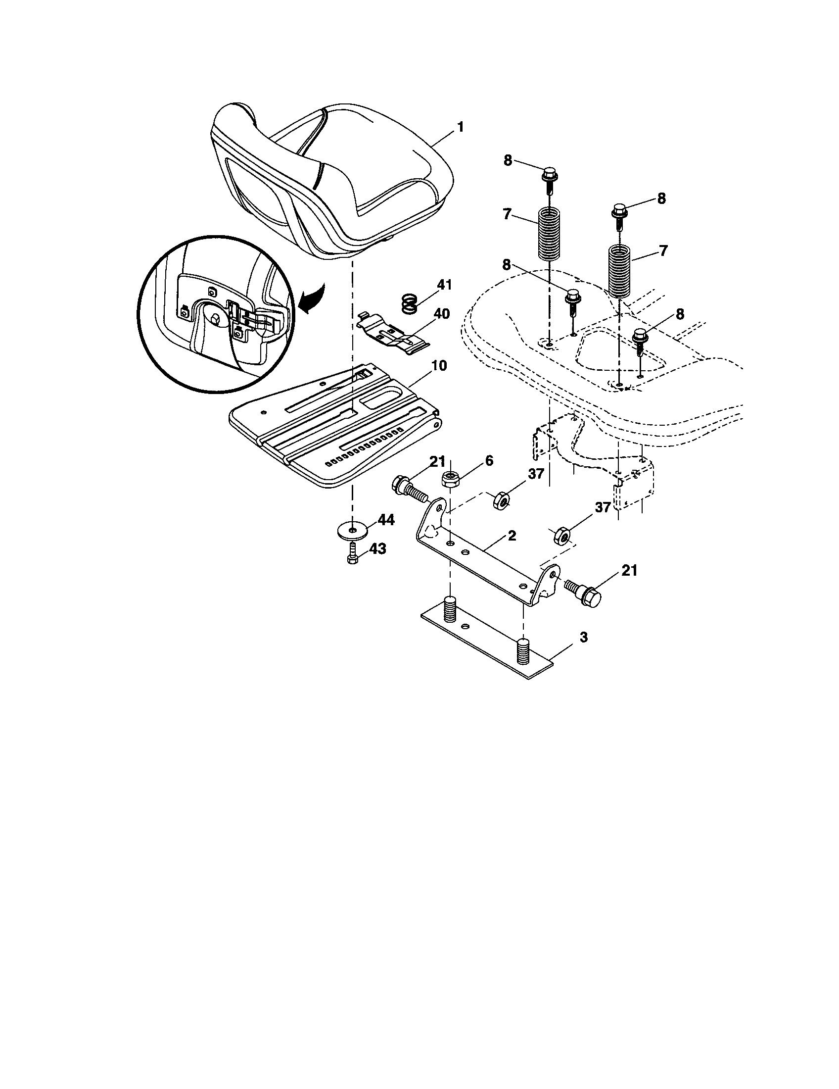 Craftsman 917289180 seat diagram