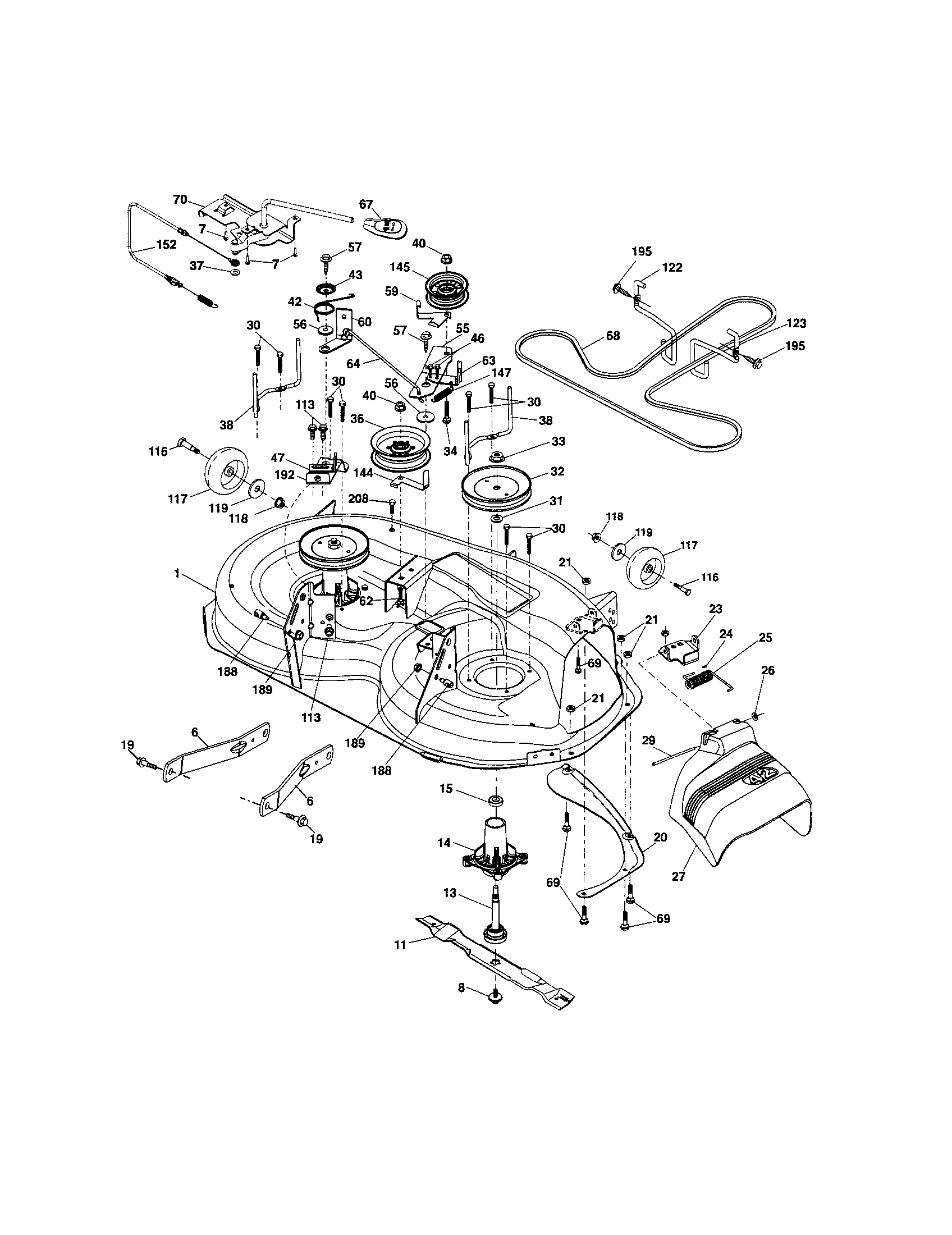 Craftsman 917289180 mower deck diagram