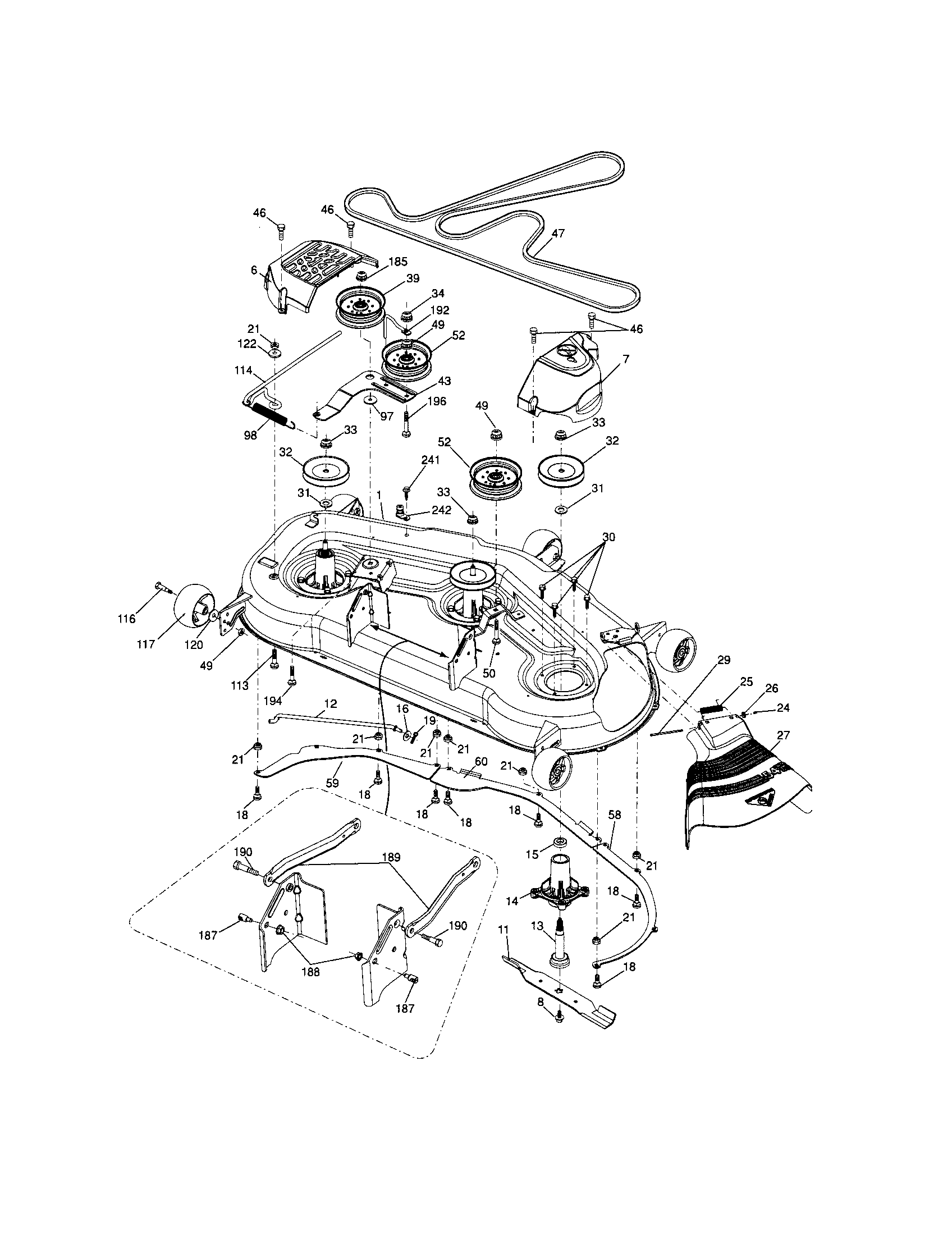Craftsman 917289910 mower deck diagram