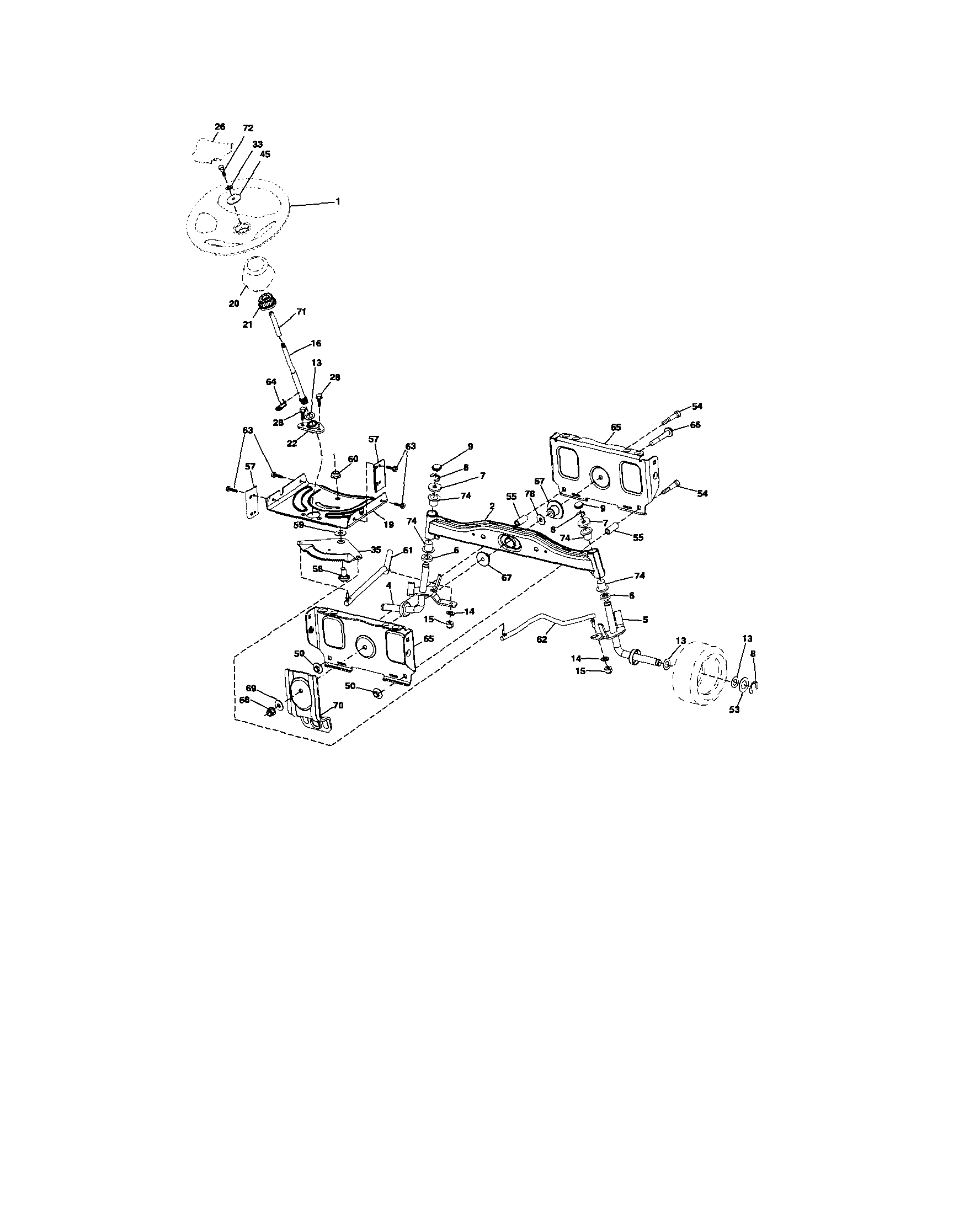 Craftsman 917289106 steering diagram