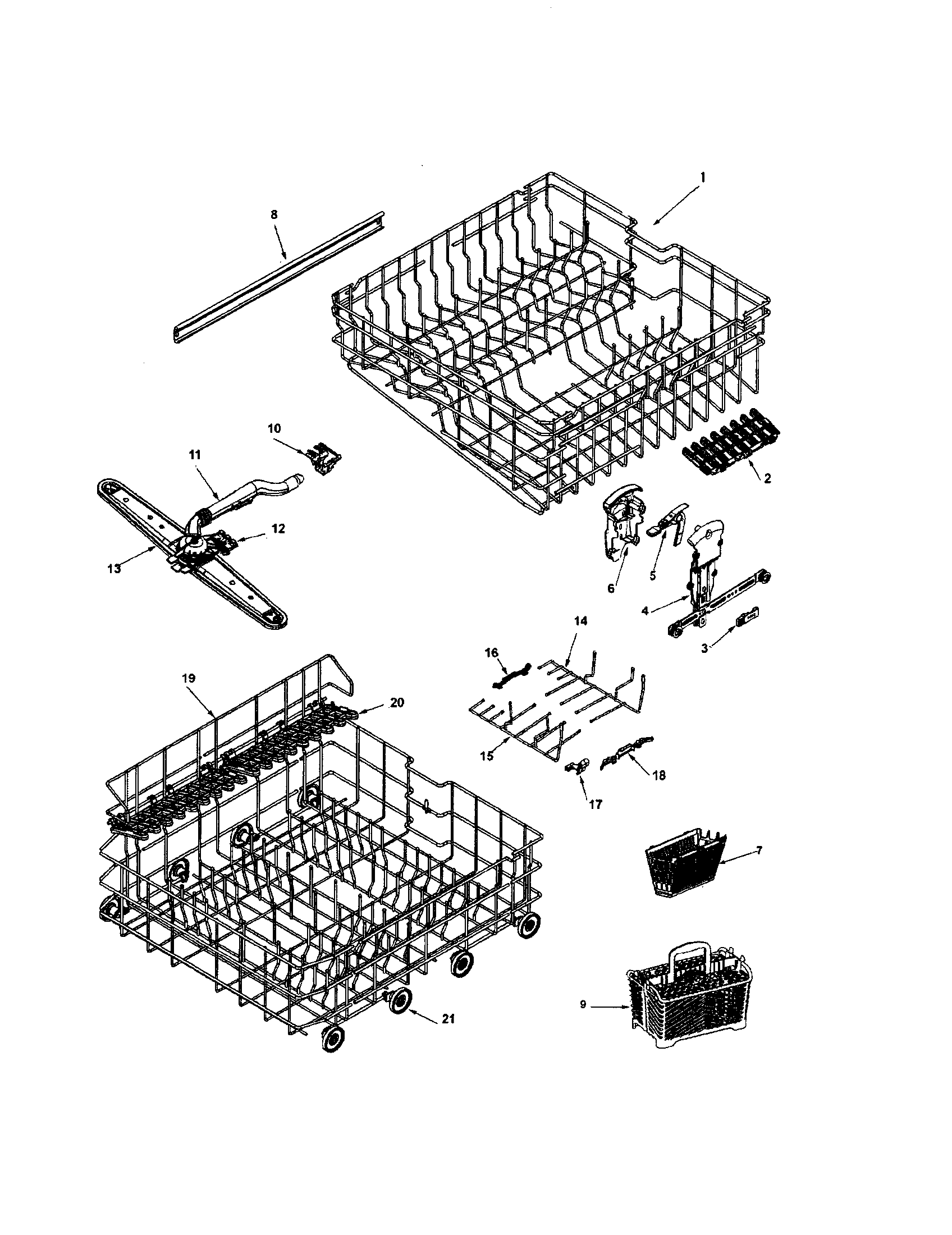 Maytag MDB8551AWS track & rack diagram
