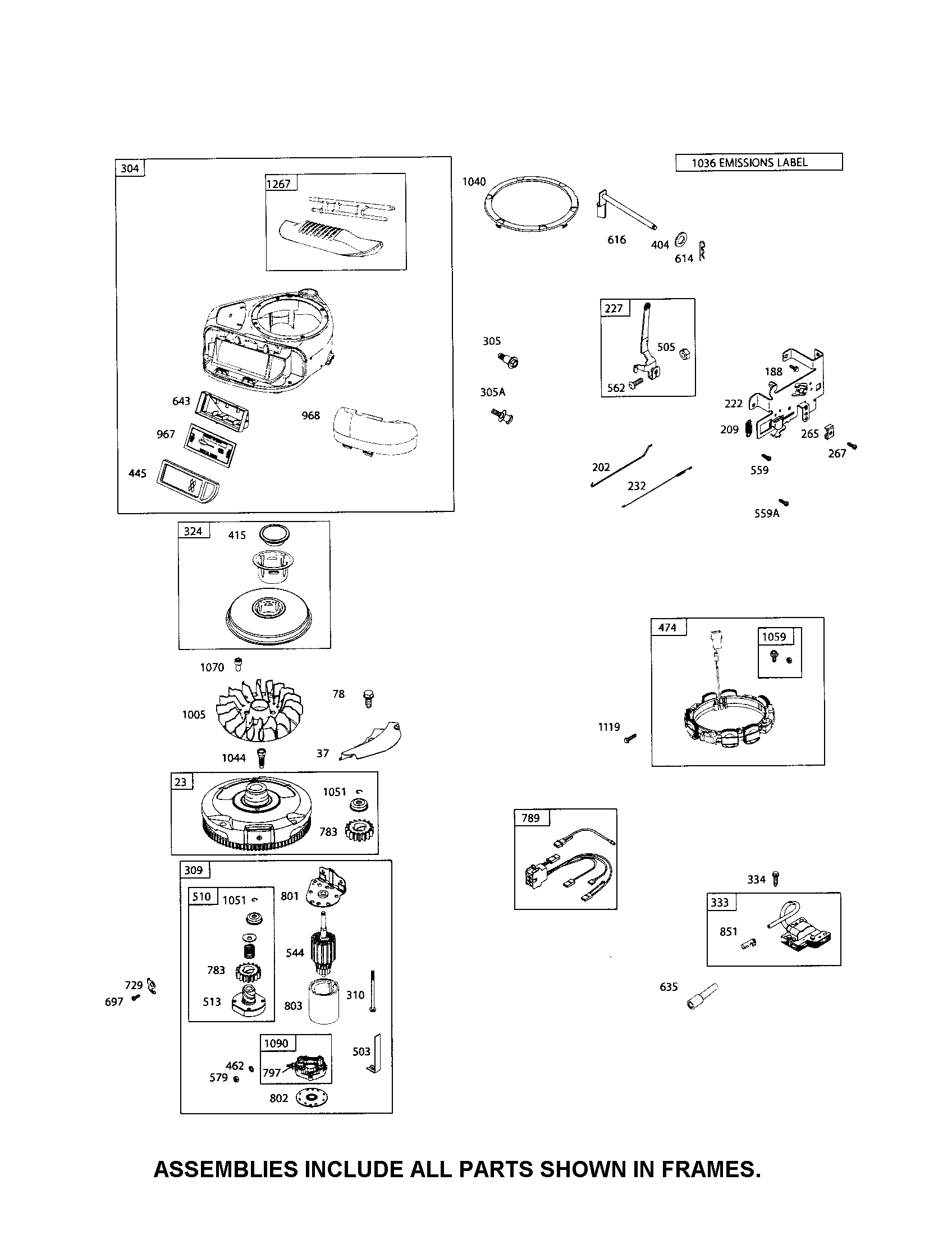 Craftsman 917254191 blower housing/motor-starter diagram