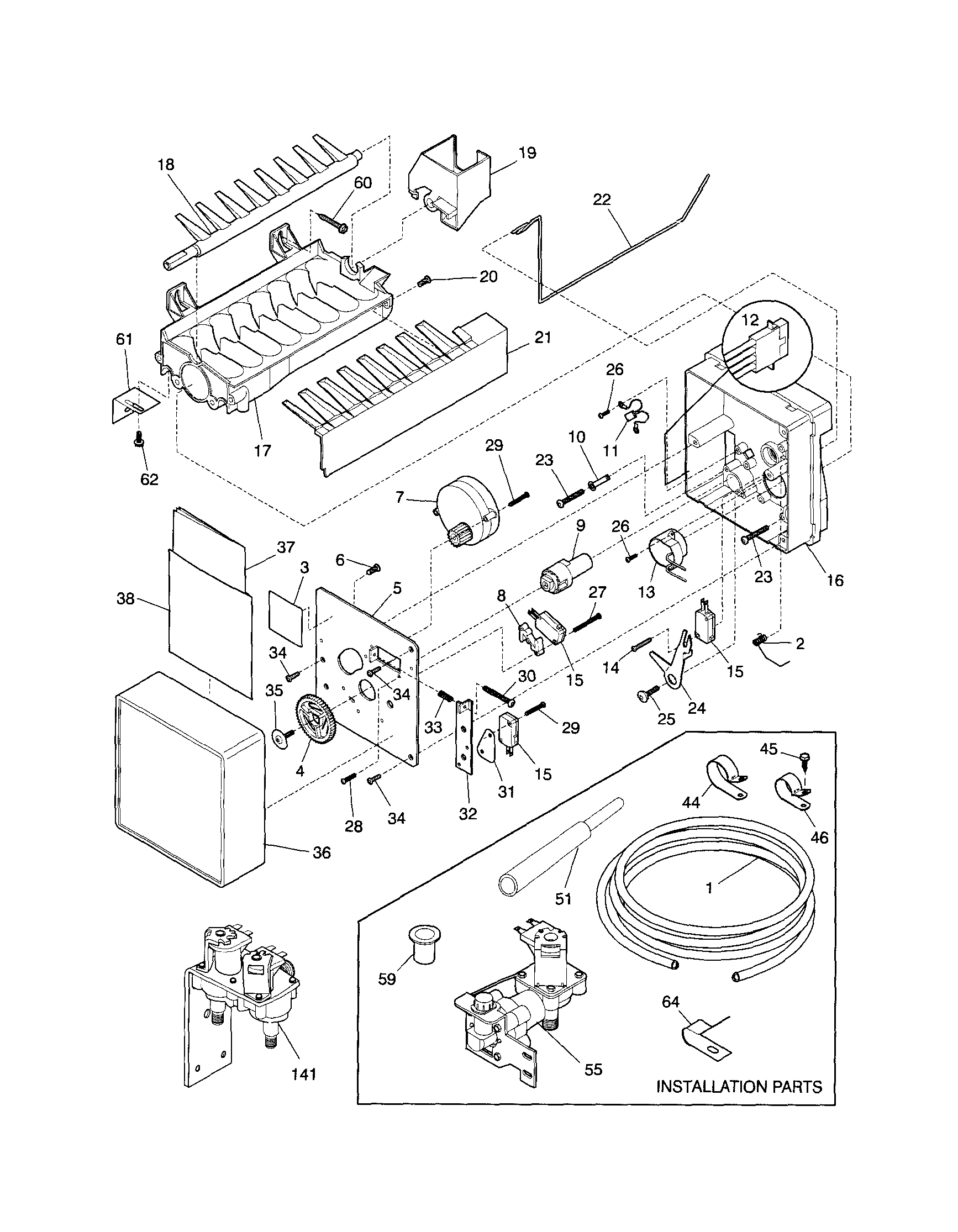Frigidaire FRS26ZRGD8 ice maker diagram