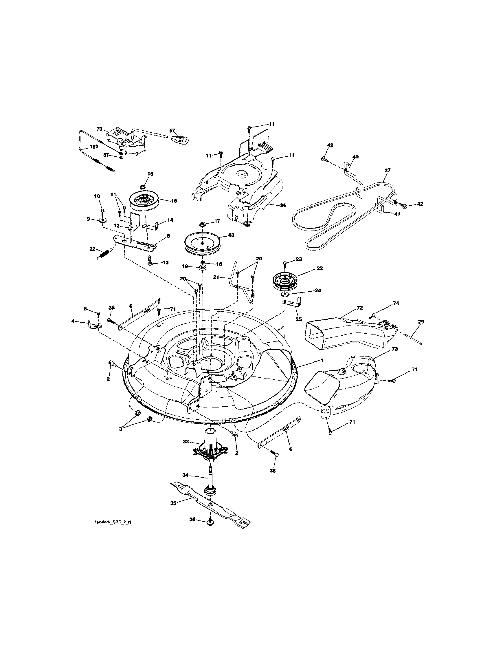 Craftsman 917280330 mower deck diagram