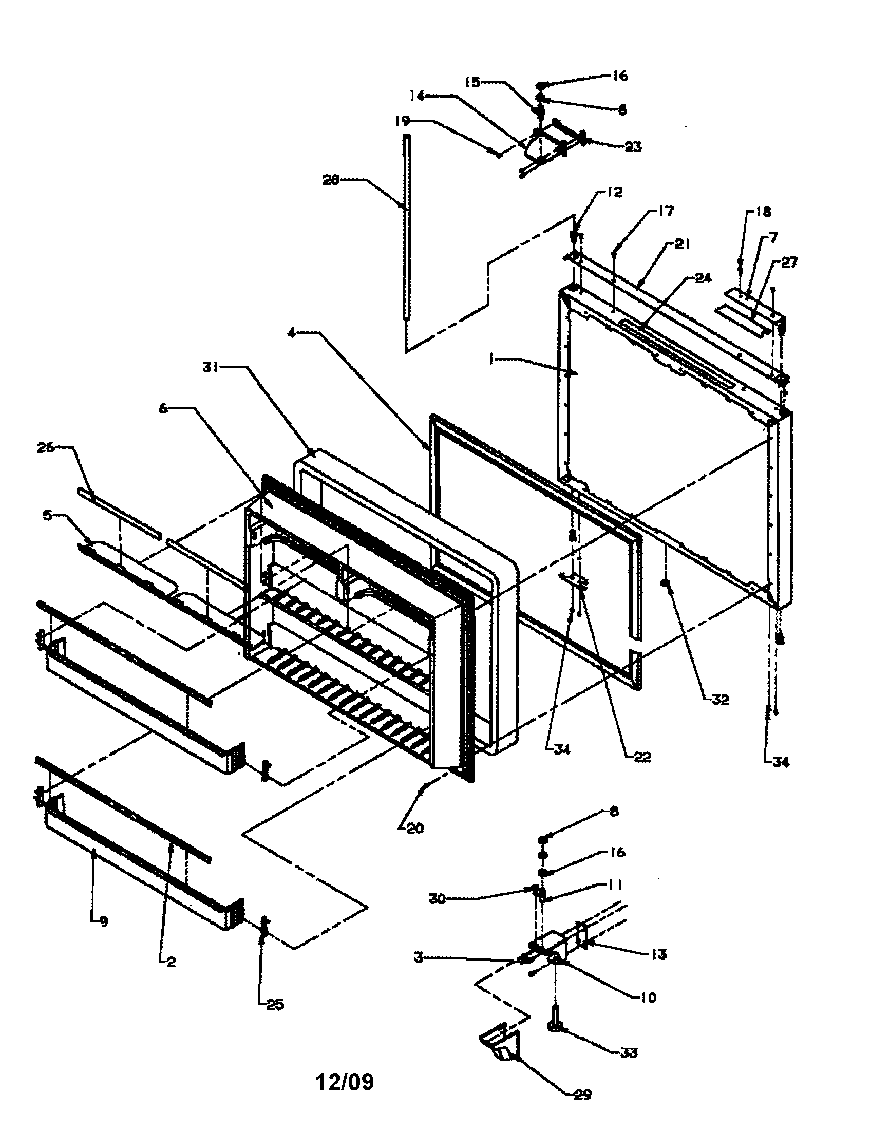 Amana BZ22RE-P1161601WE freezer door diagram