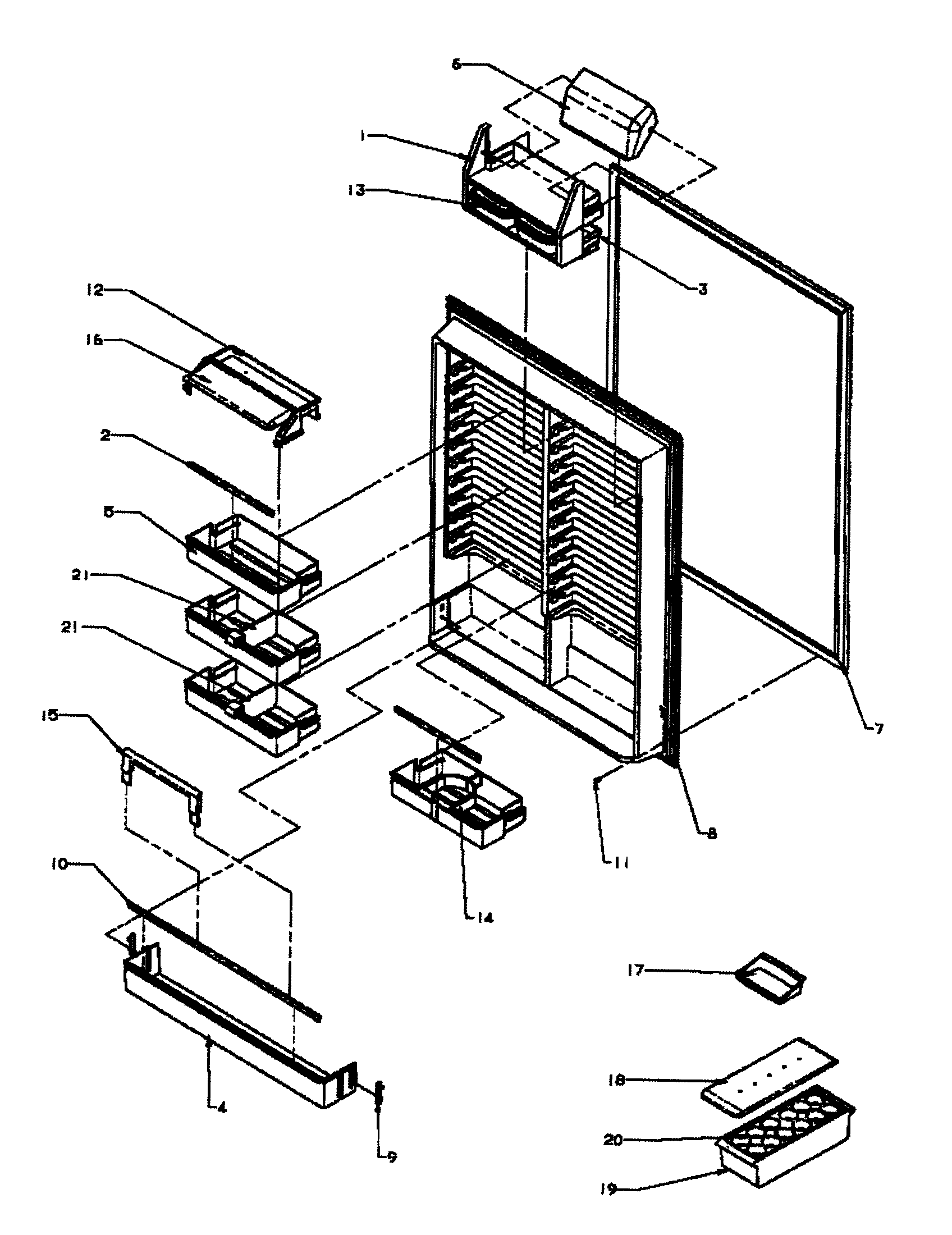 Amana BZ22RE-P1161601WE refrigerator inner door diagram