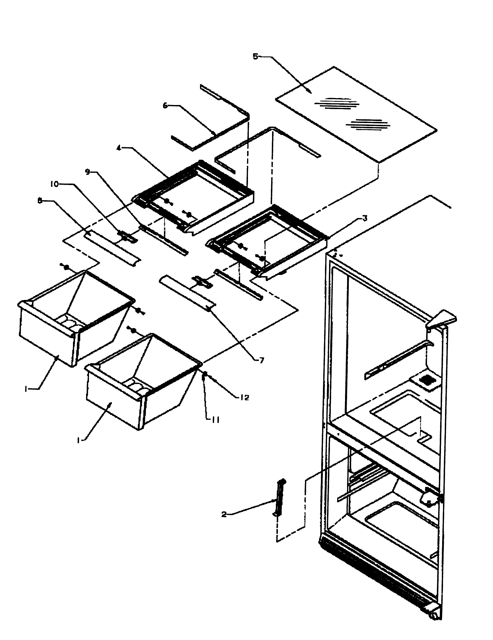 Amana BZ22RE-P1161601WE crisper diagram