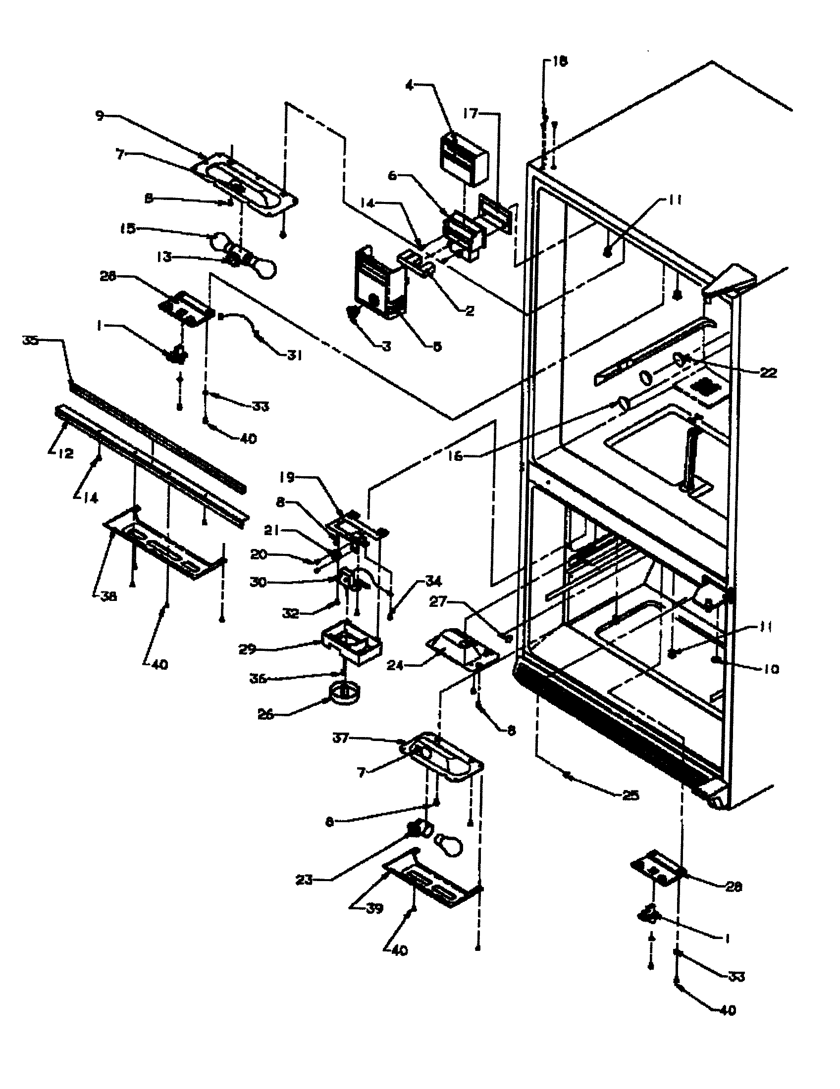 Amana BZ22RE-P1161601WE refrigerator/freezer control switch diagram