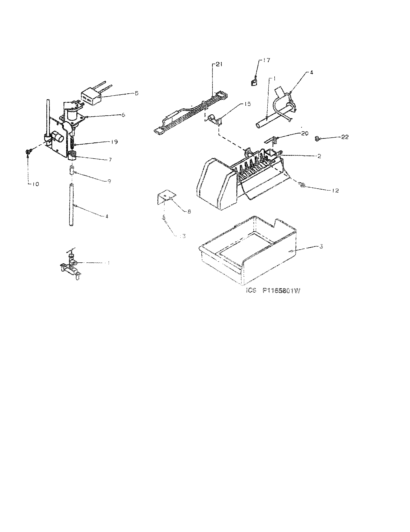 Amana BZ22RE-P1161601WE add-on ice maker diagram