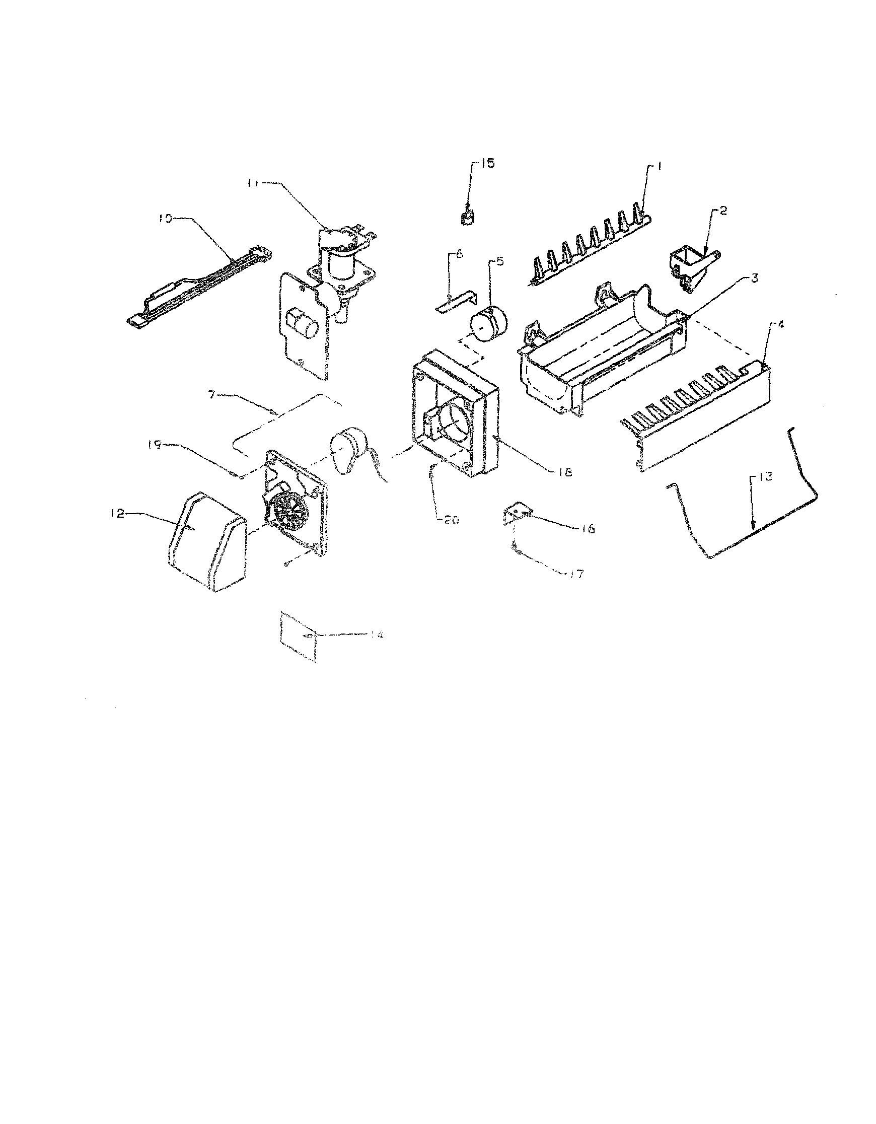 Amana BZ22RE-P1161601WE 8 cube compact ice maker diagram